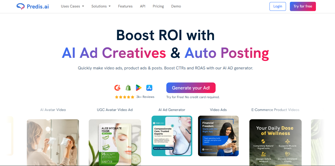 Predis.ai - Screenshot showing the interface and features of this AI tool
