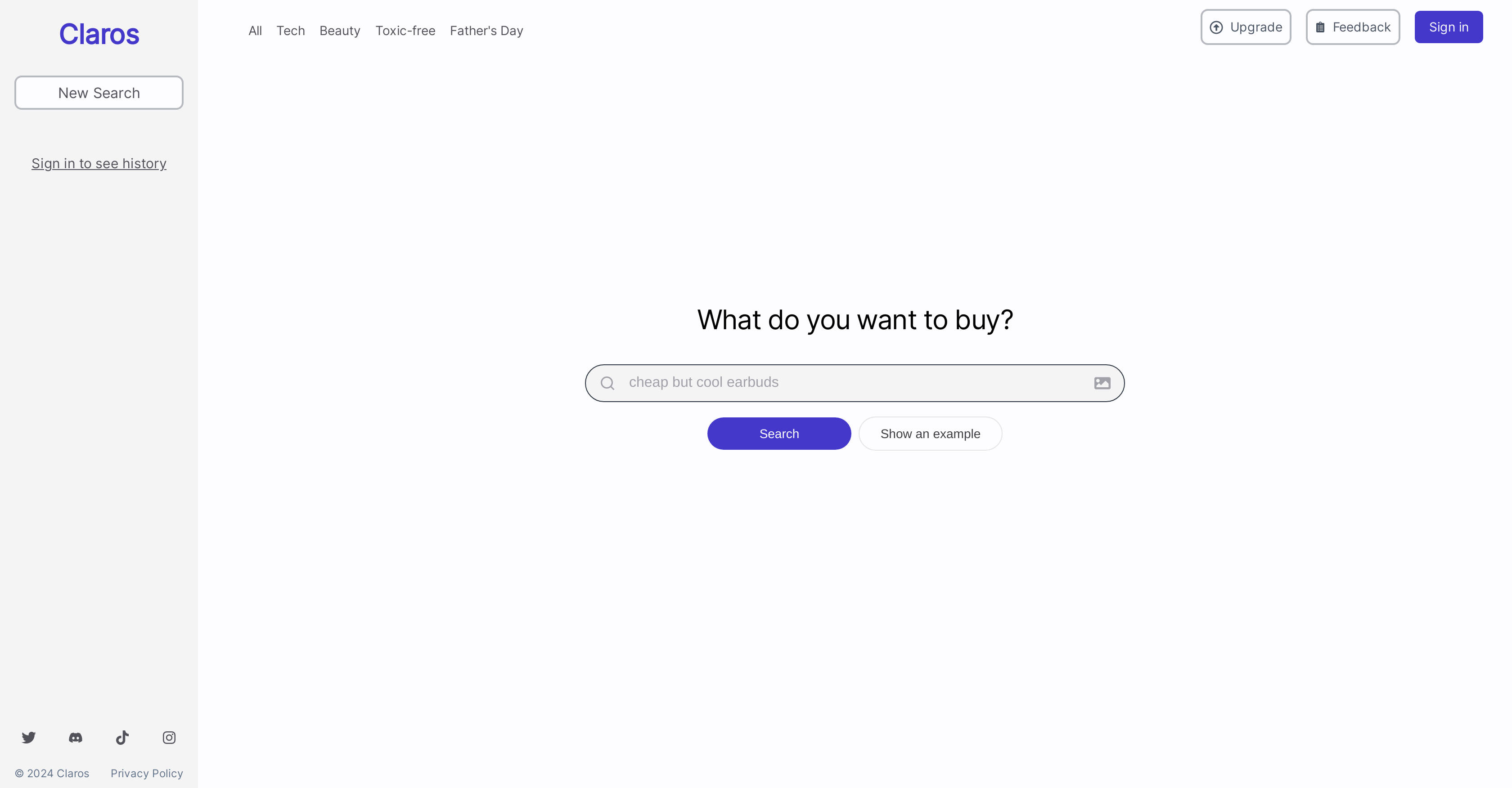 ProductBot - Screenshot showing the interface and features of this AI tool