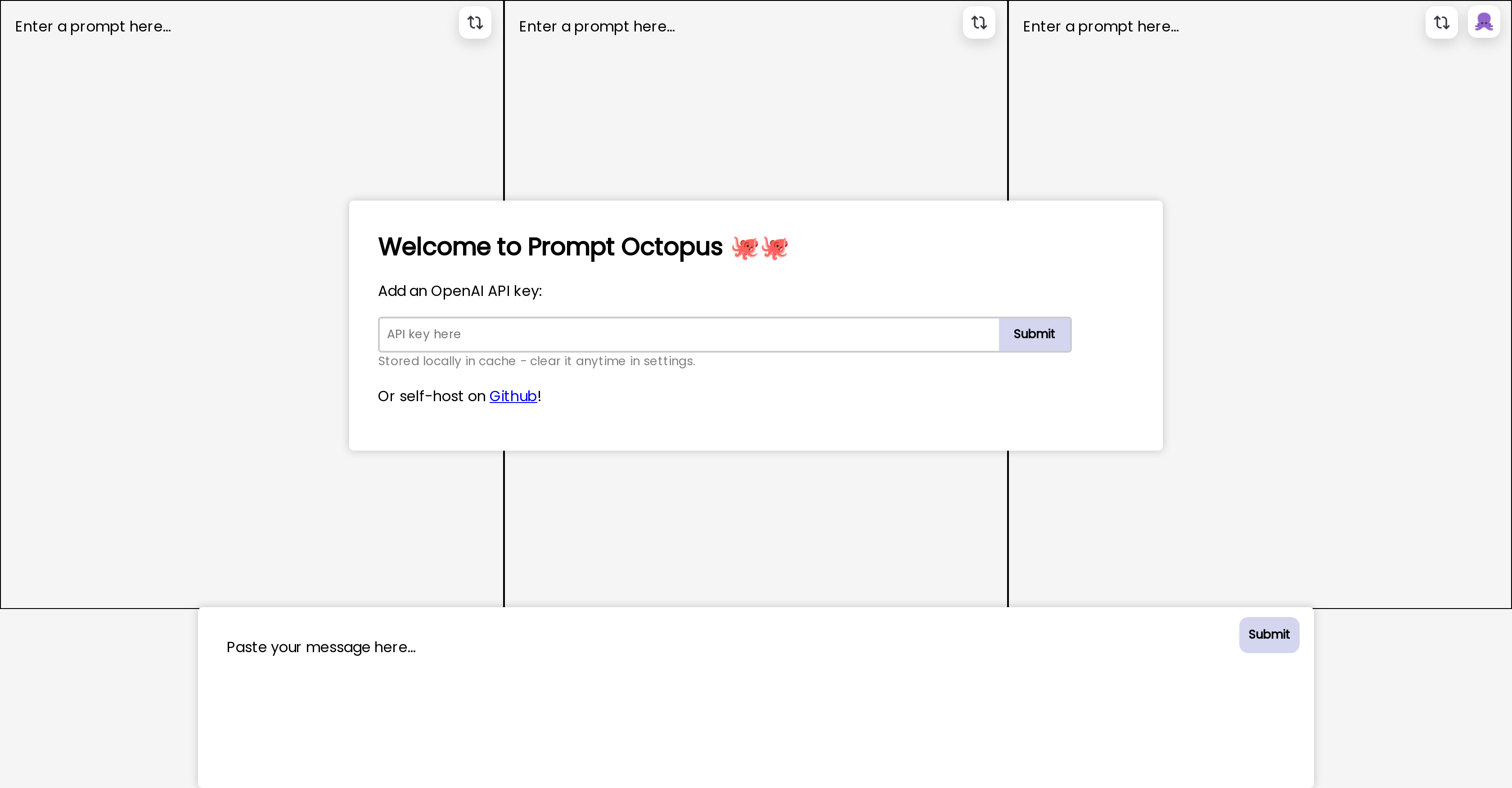 Prompt Octopus - Screenshot showing the interface and features of this AI tool