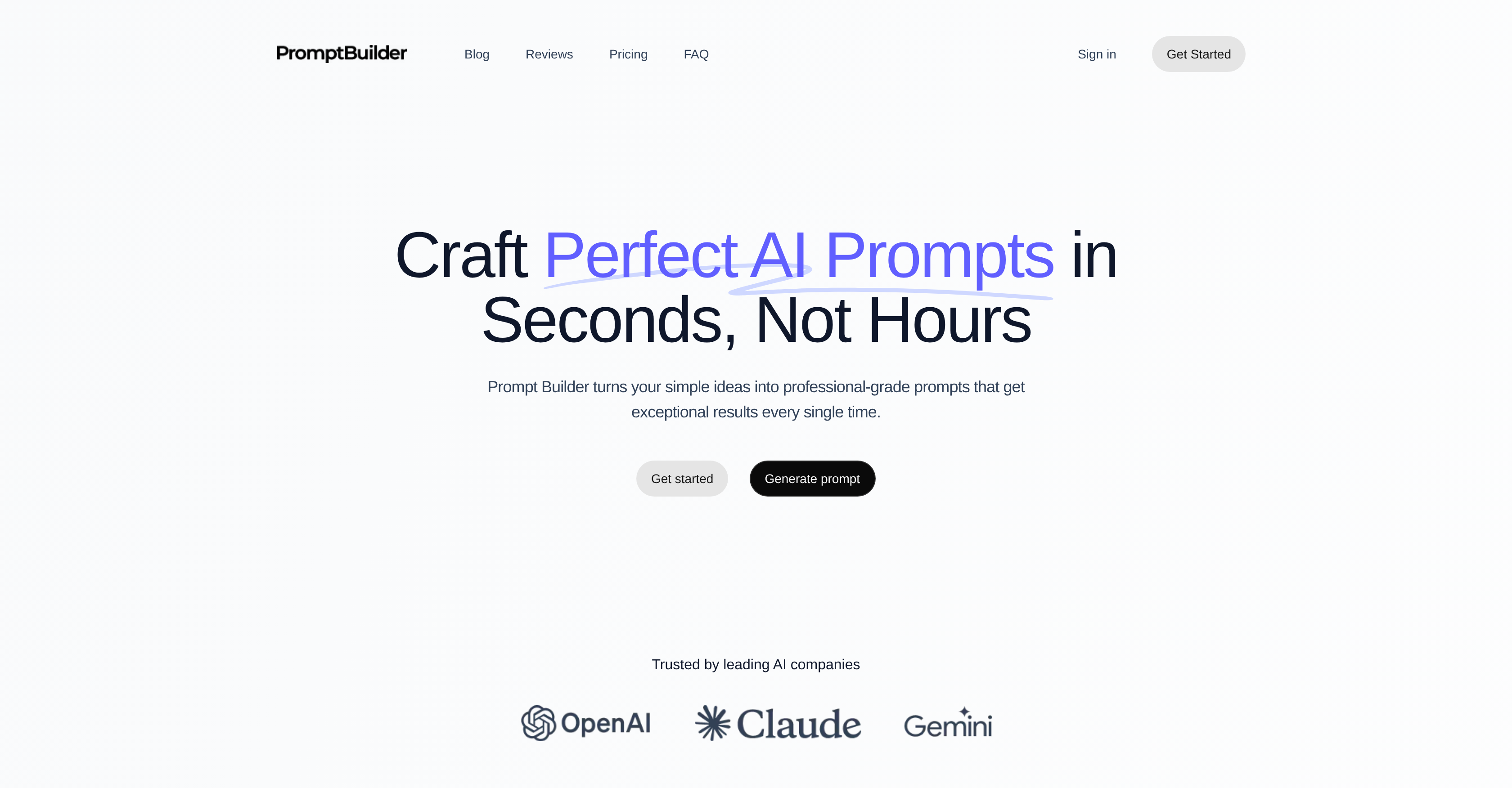 PromptBuilder.cc - Screenshot showing the interface and features of this AI tool