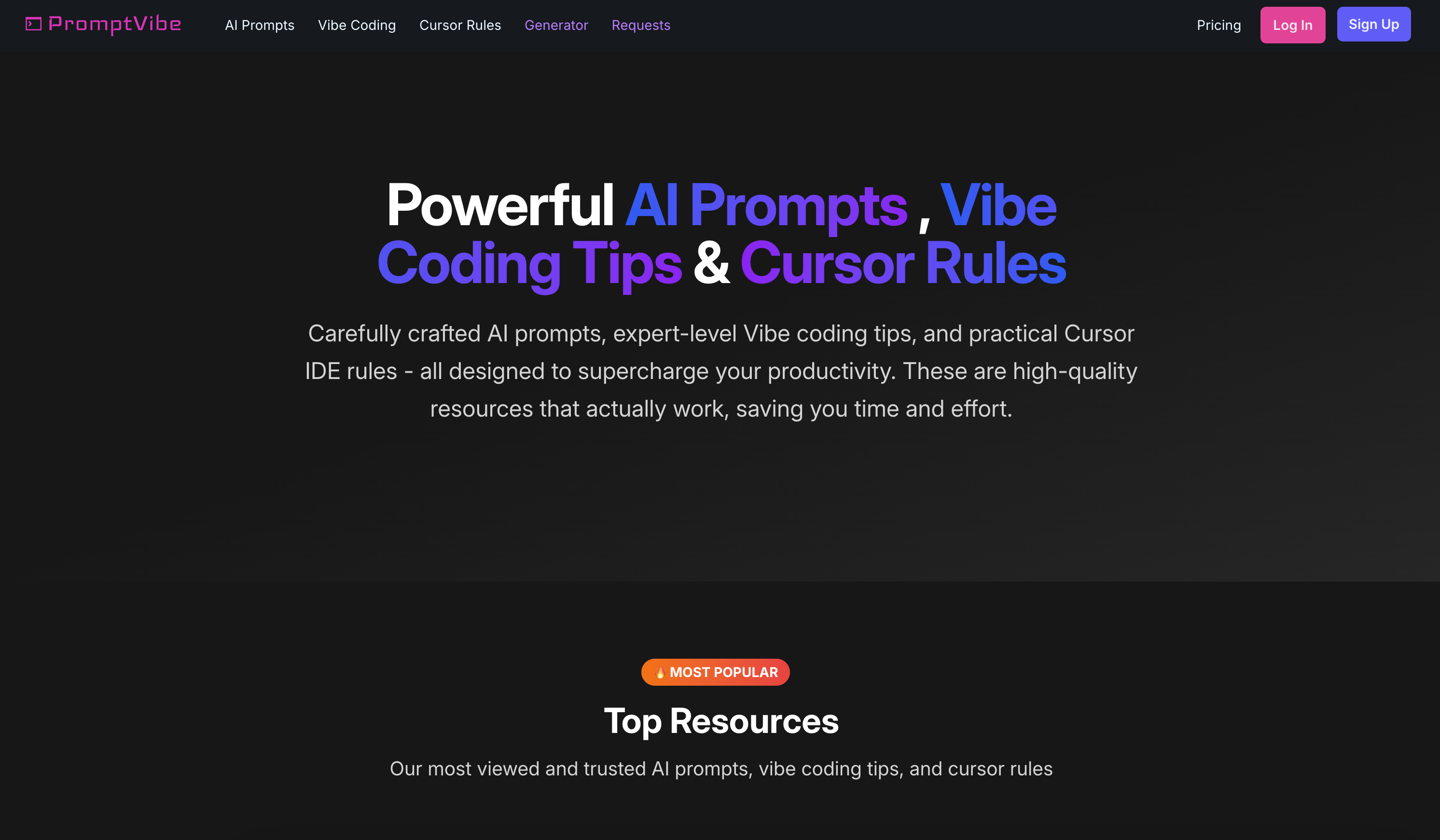 PromptVibe - Screenshot showing the interface and features of this AI tool