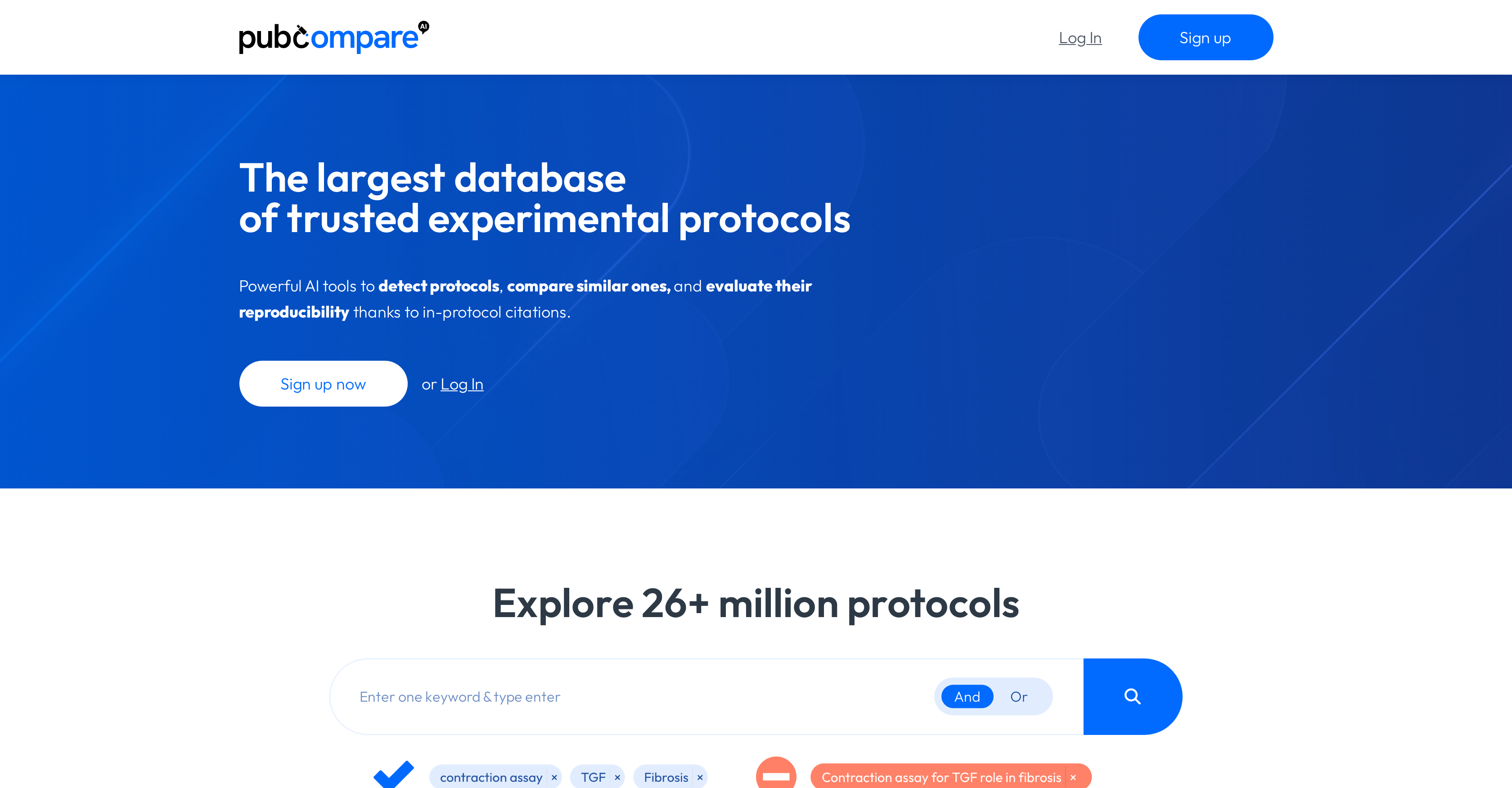 Pubcompare - Screenshot showing the interface and features of this AI tool