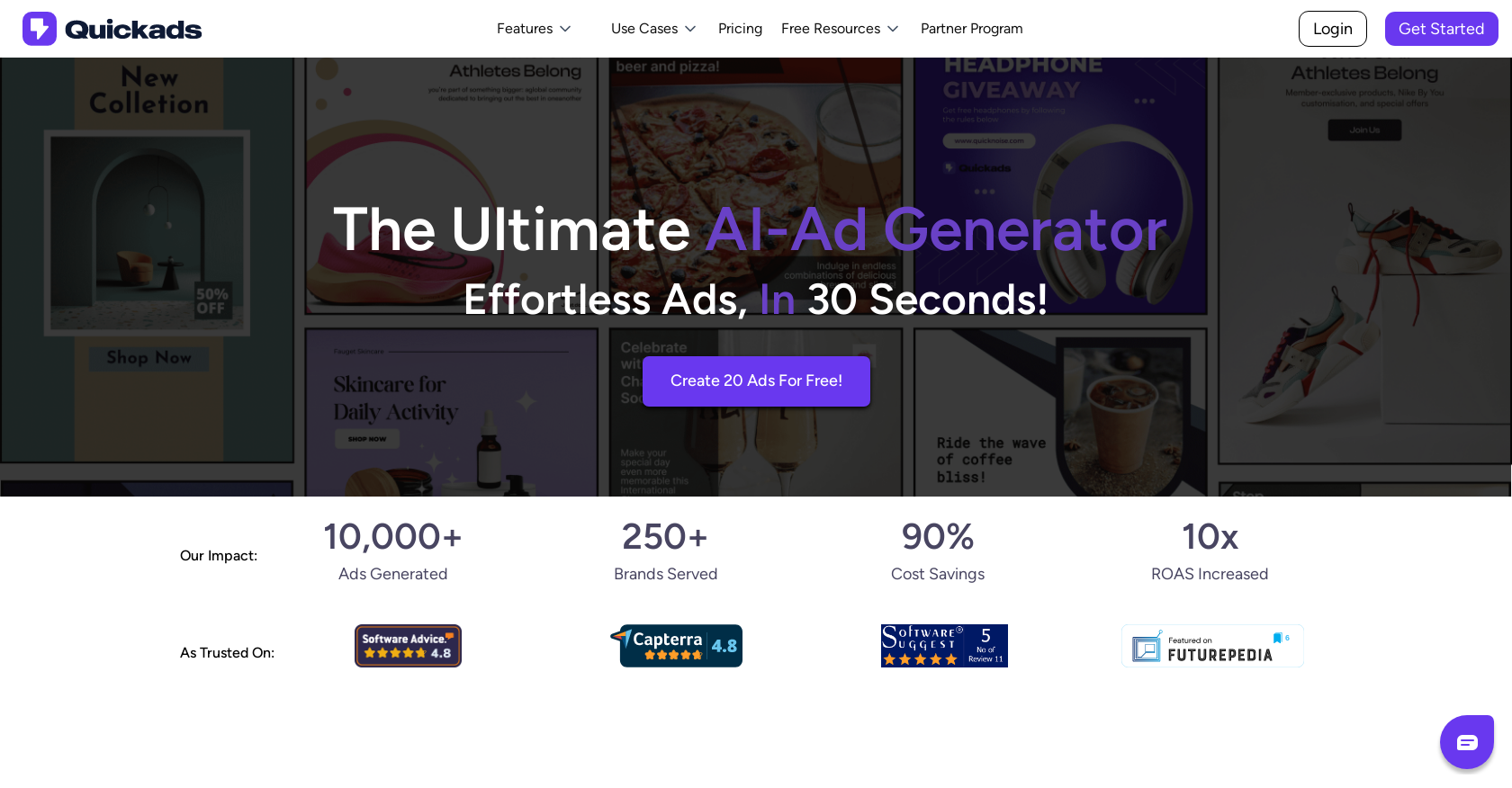 Quick Ads - Screenshot showing the interface and features of this AI tool