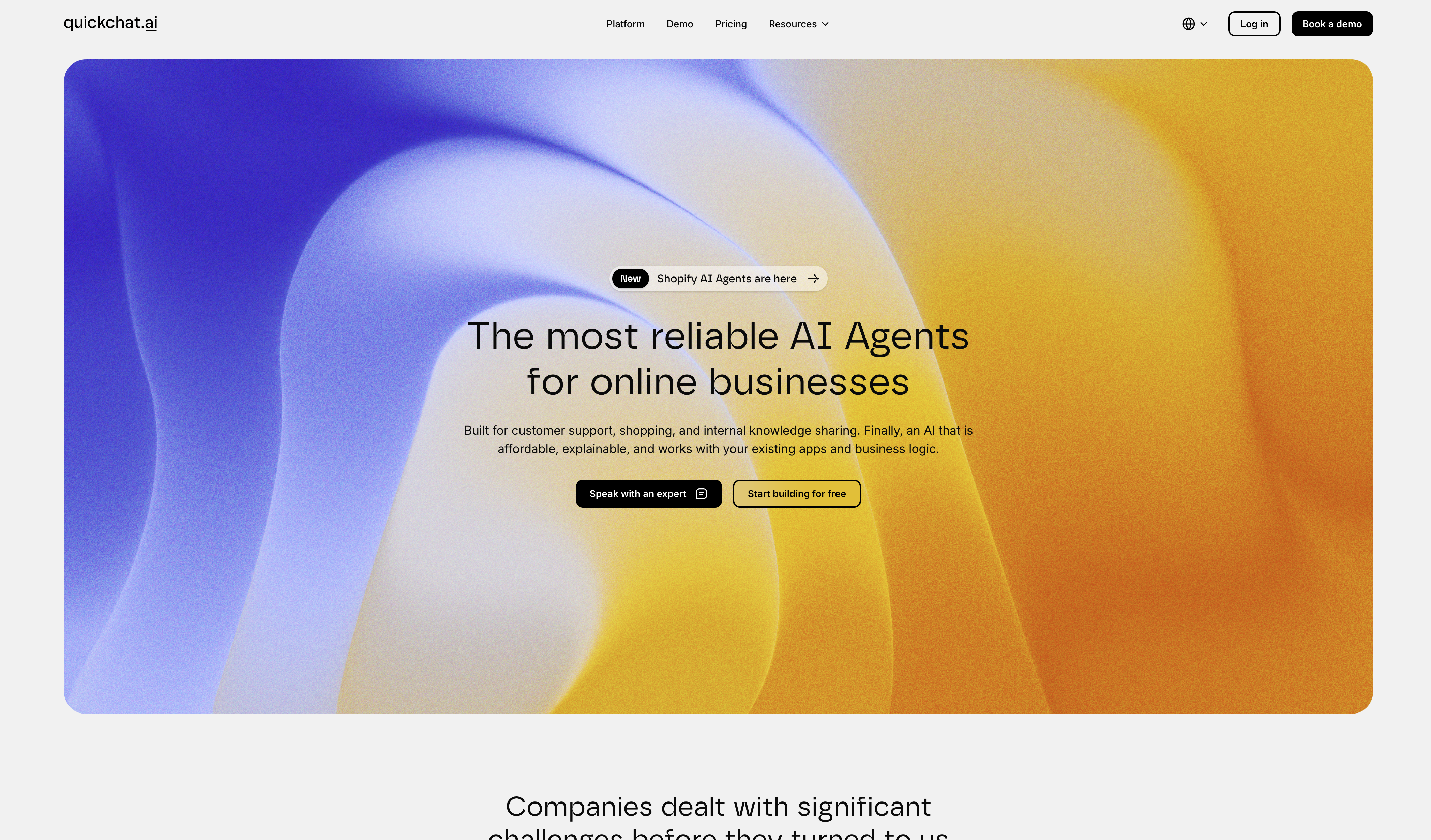 Quickchat AI - Screenshot showing the interface and features of this AI tool