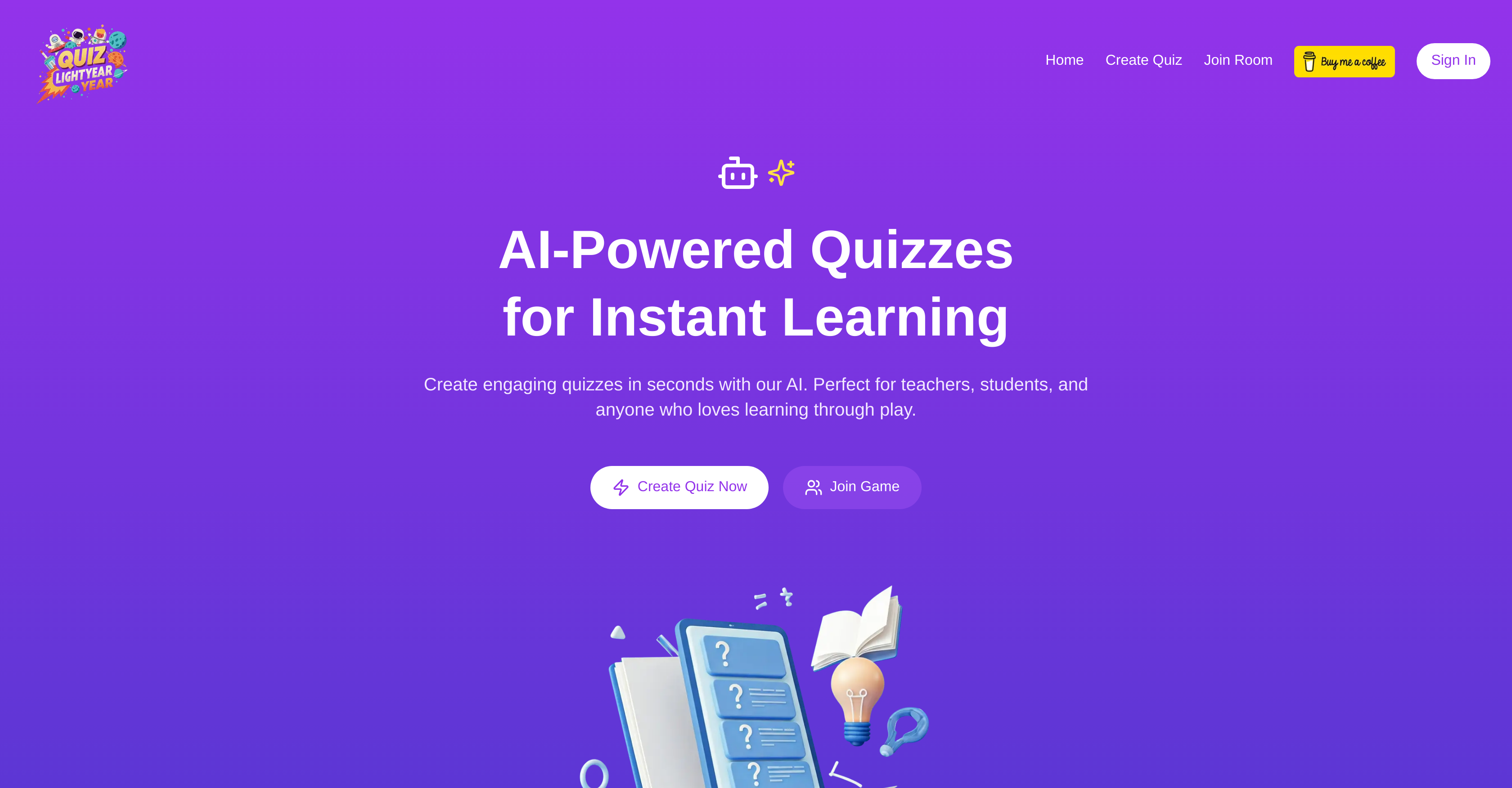 Quizz Light Year - Screenshot showing the interface and features of this AI tool
