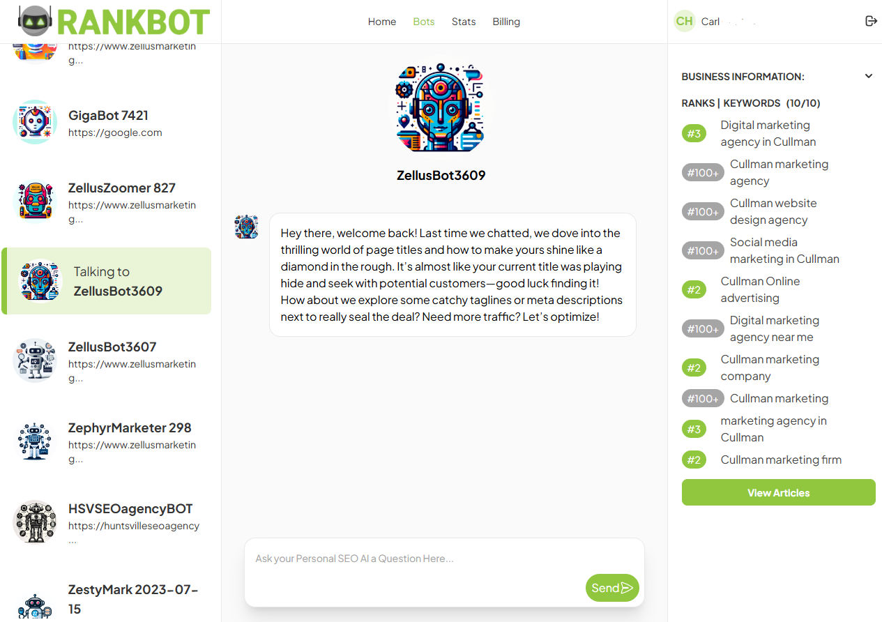 RankBot | AI Linkbuilding Agentv1.2 - Screenshot showing the interface and features of this AI tool
