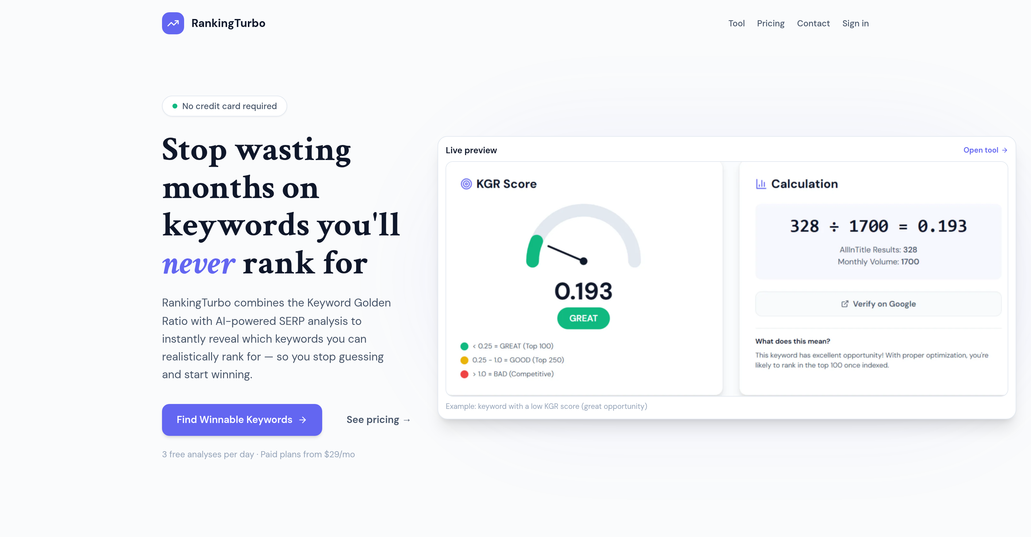 Ranking Turbo - Screenshot showing the interface and features of this AI tool