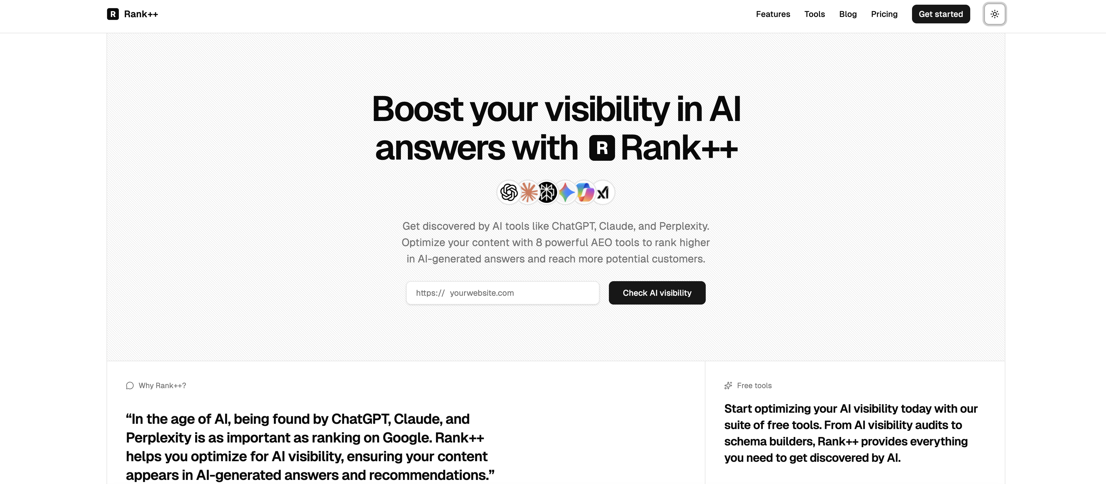 Rank++ - Screenshot showing the interface and features of this AI tool