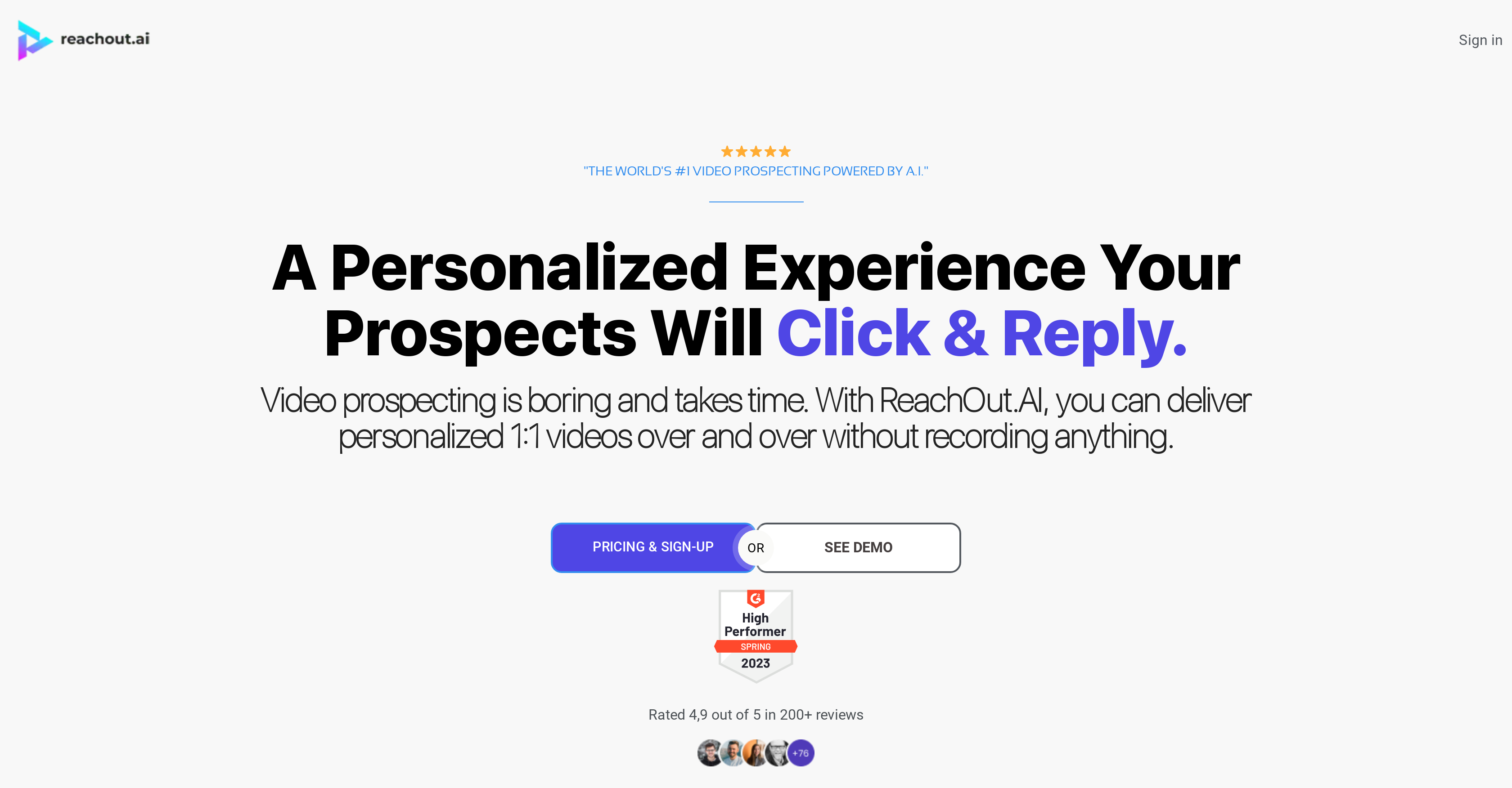 Reachout - Screenshot showing the interface and features of this AI tool