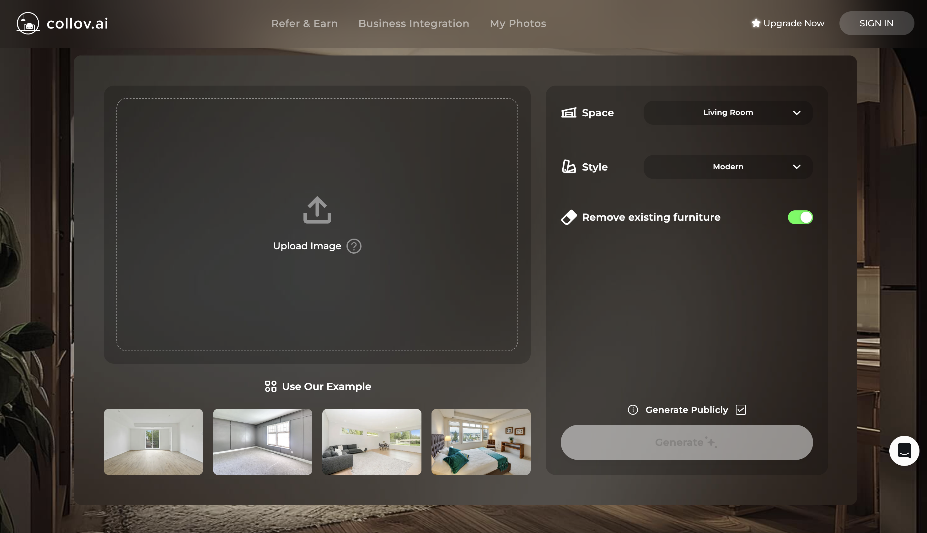 Collov AI - Screenshot showing the interface and features of this AI tool
