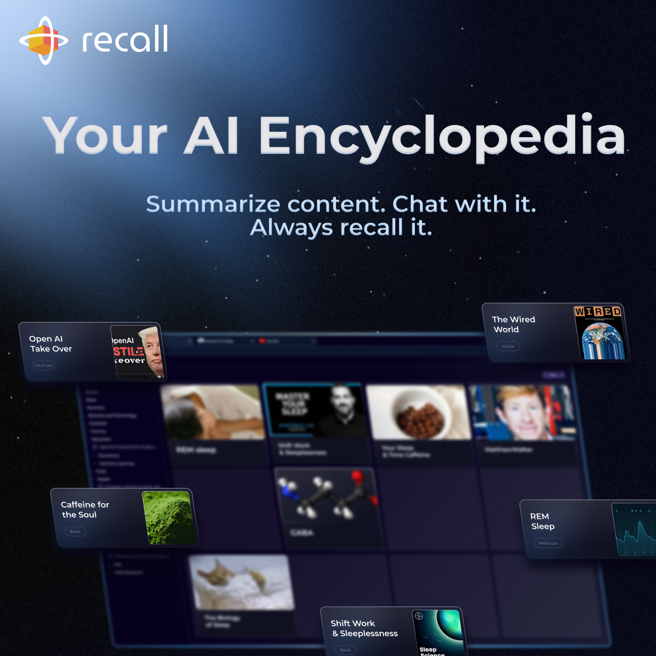 Recallv1.0.212 - Screenshot showing the interface and features of this AI tool