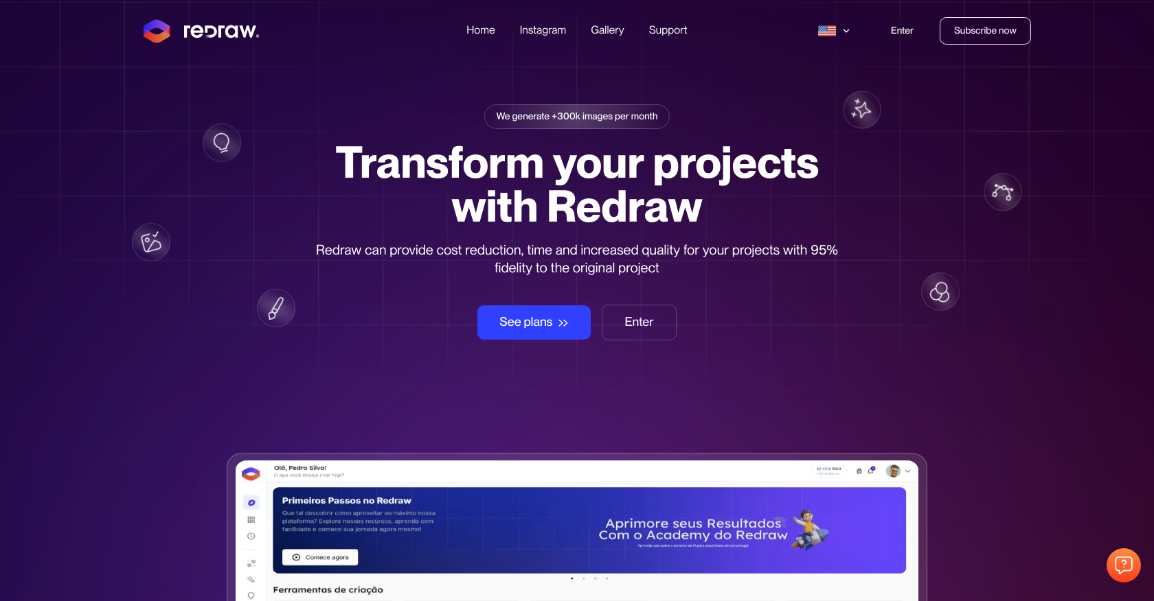 Redraw - Screenshot showing the interface and features of this AI tool