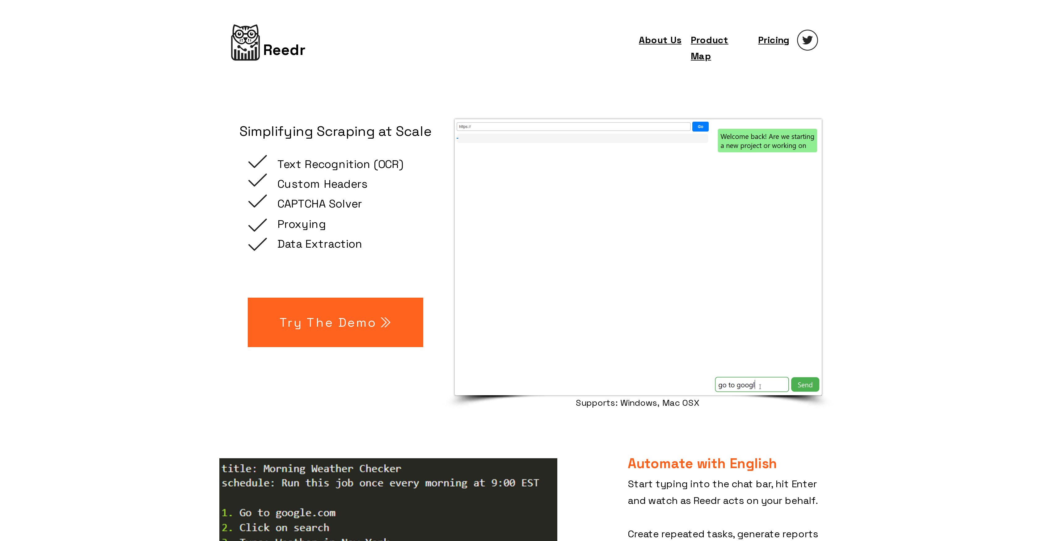 Reedr - Screenshot showing the interface and features of this AI tool