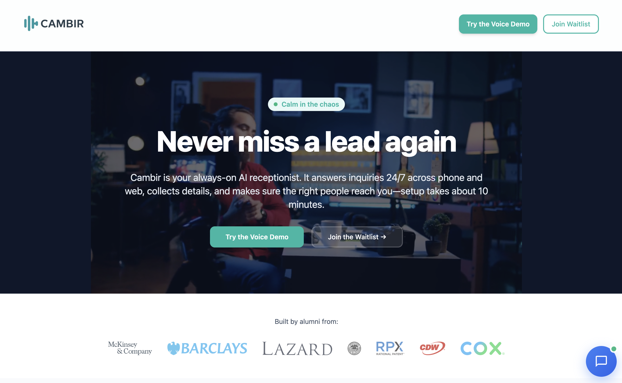 Cambir: Voice AI + Chat for High-Value Leadsv2.1 - Screenshot showing the interface and features of this AI tool
