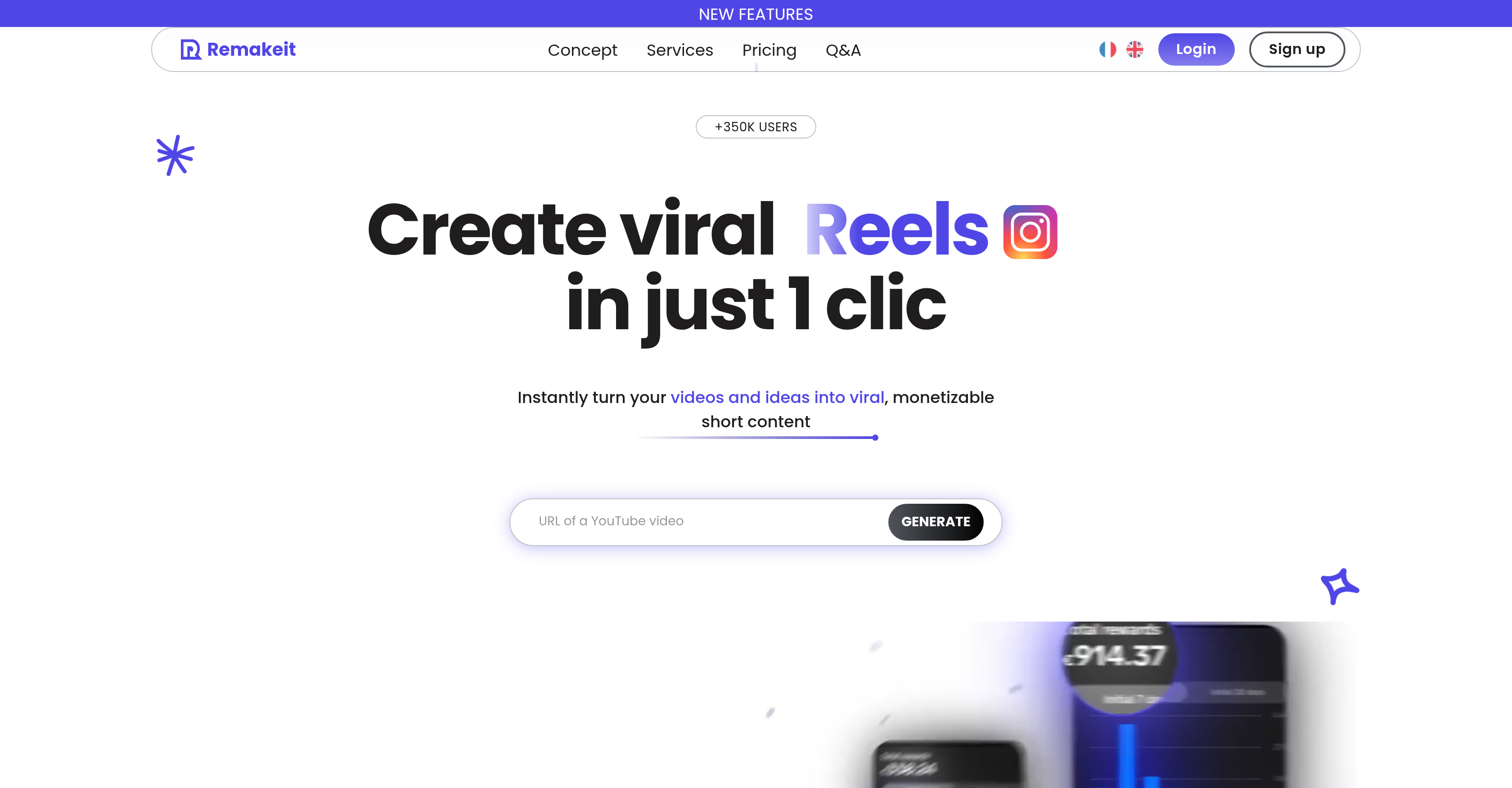 Remakeit - Screenshot showing the interface and features of this AI tool