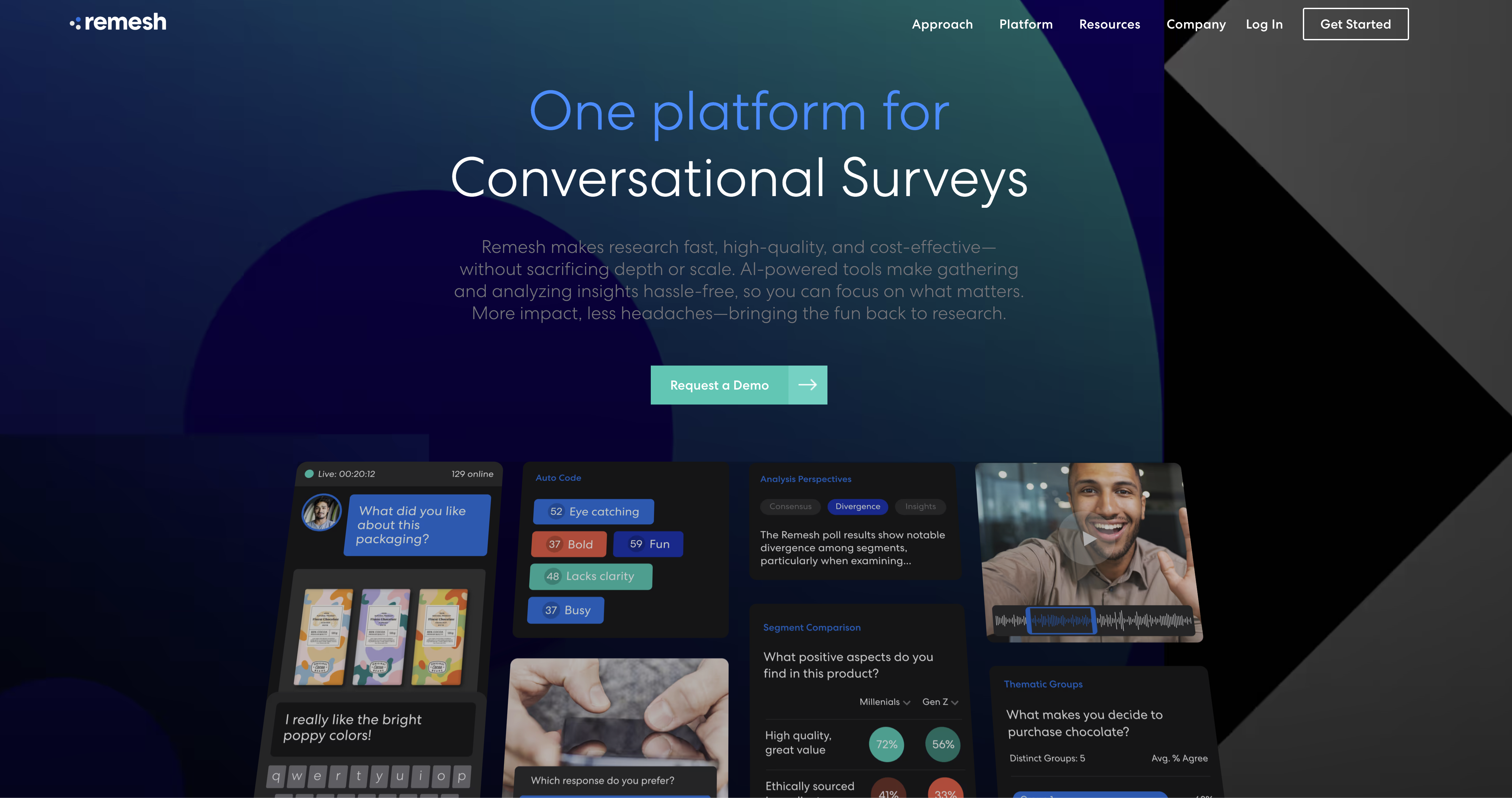Remesh - Screenshot showing the interface and features of this AI tool