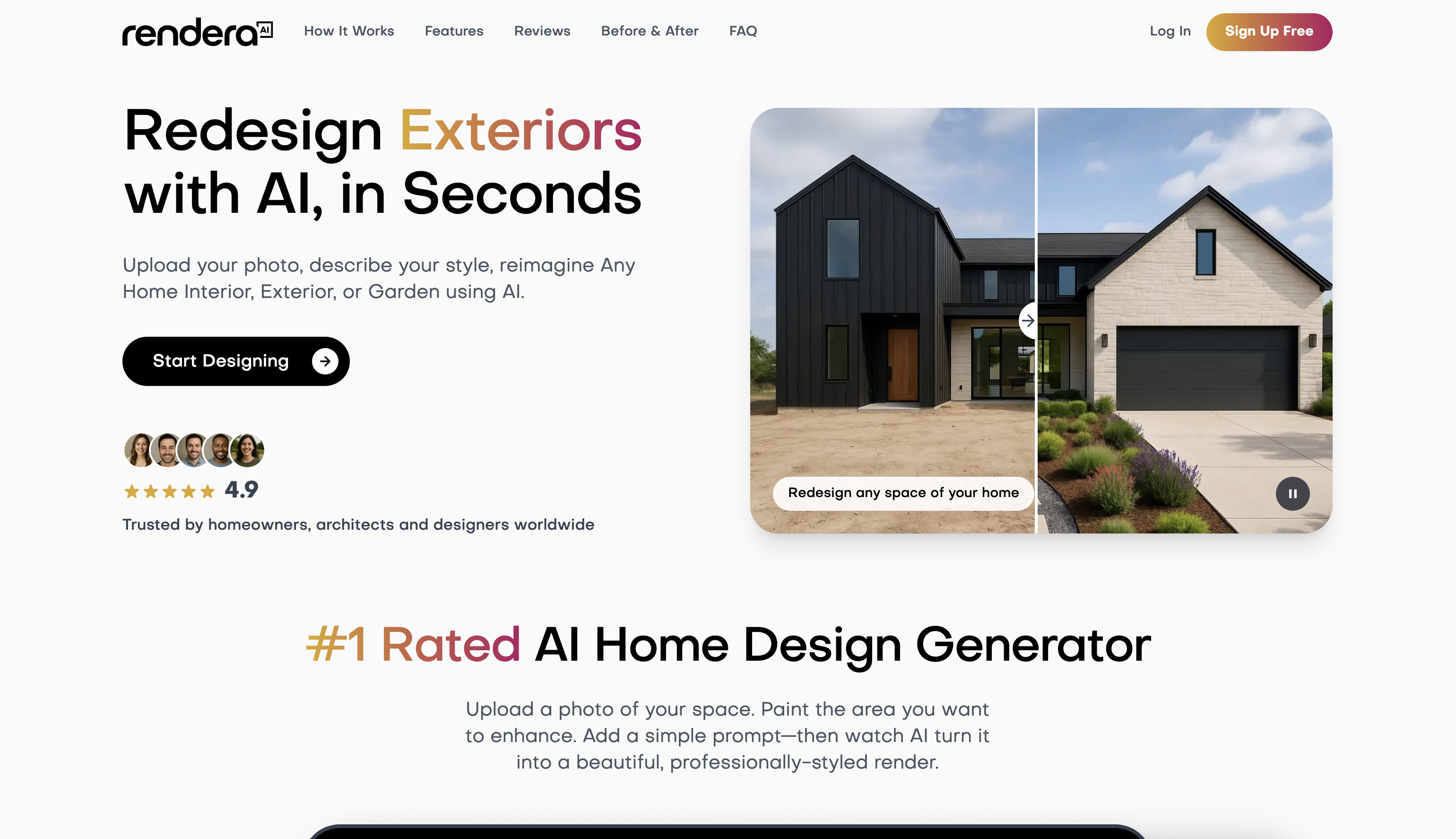 Rendera AI - Screenshot showing the interface and features of this AI tool