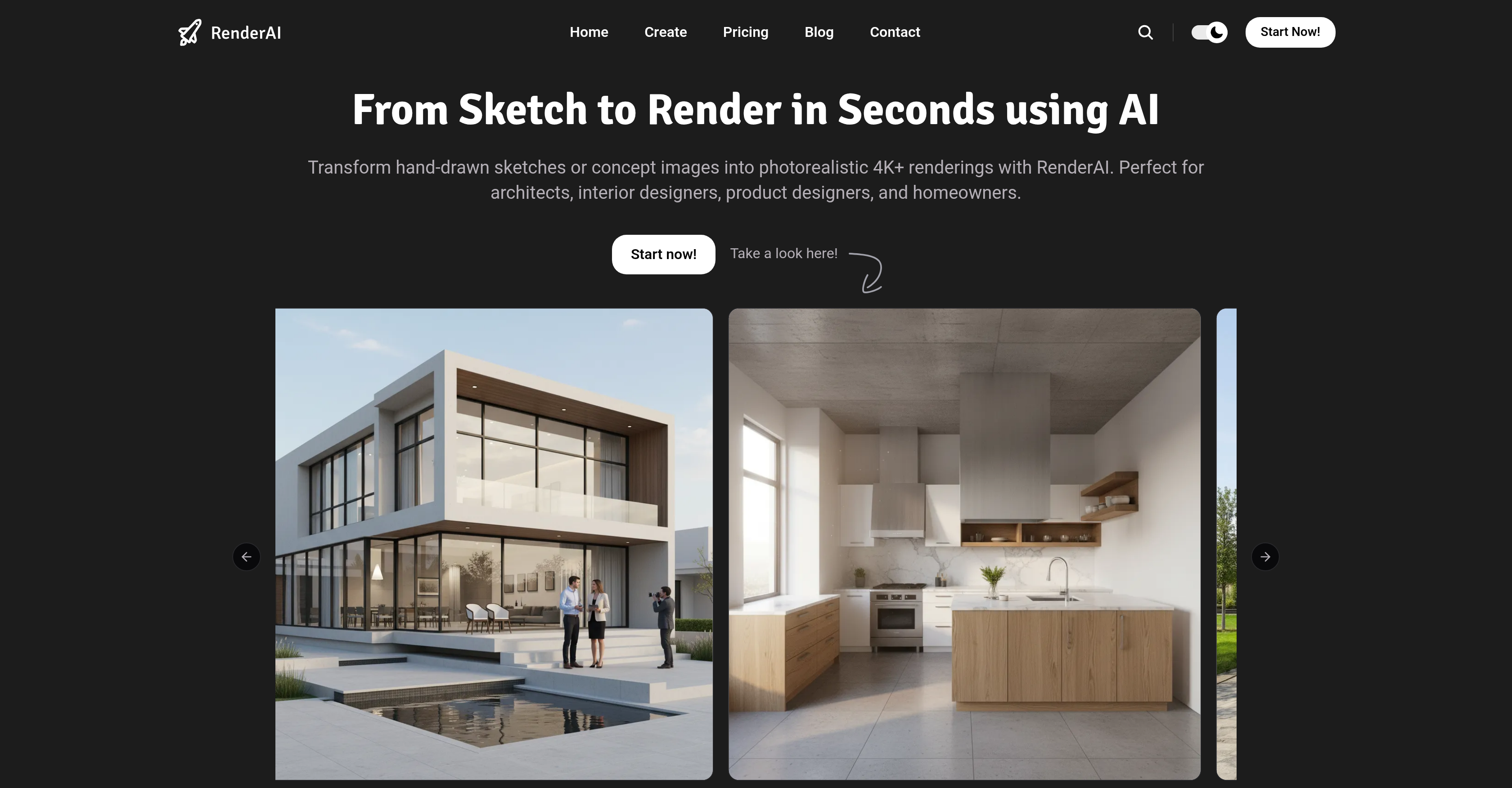 RenderAI - Screenshot showing the interface and features of this AI tool