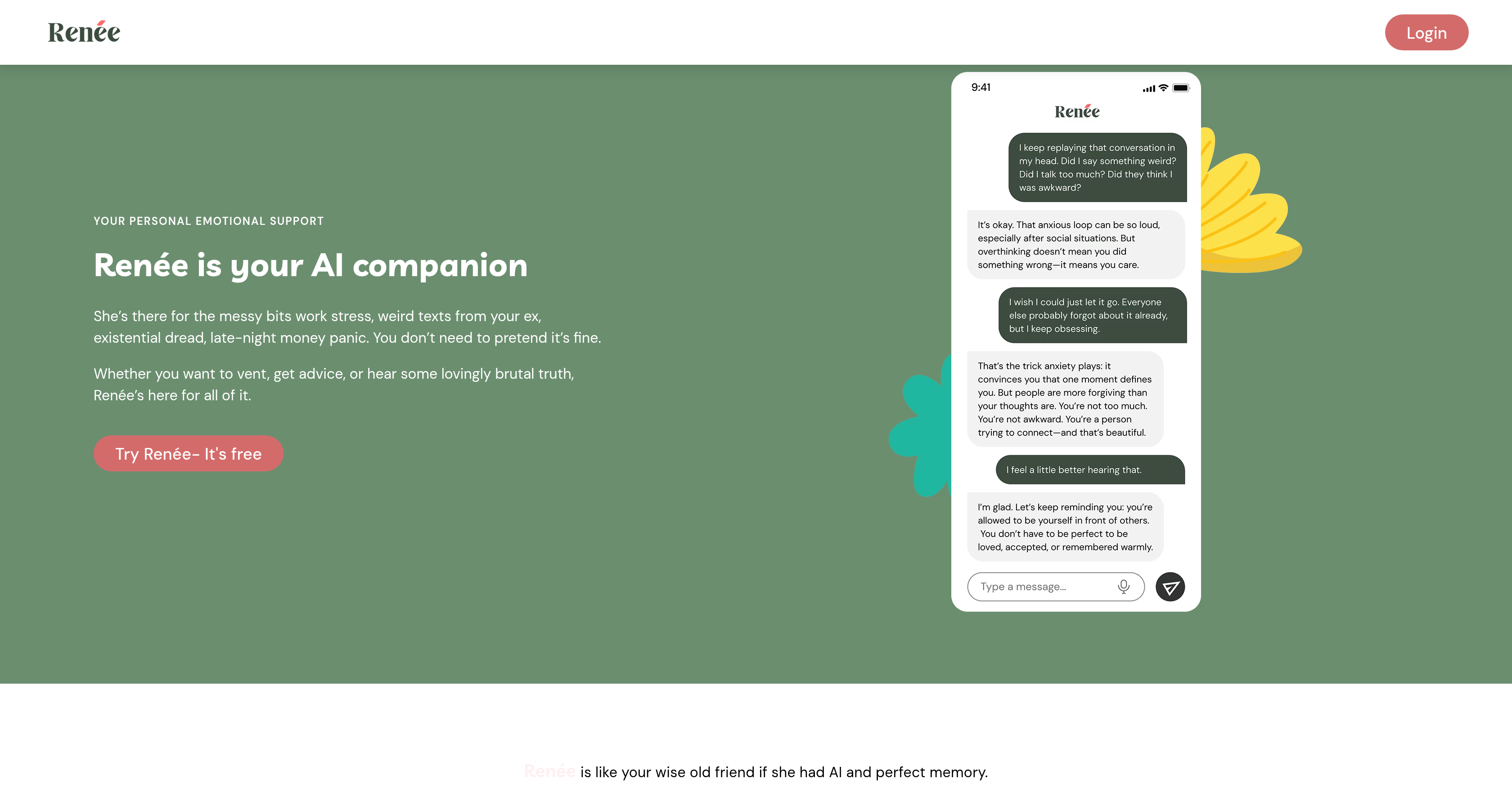 Renée Space - Screenshot showing the interface and features of this AI tool