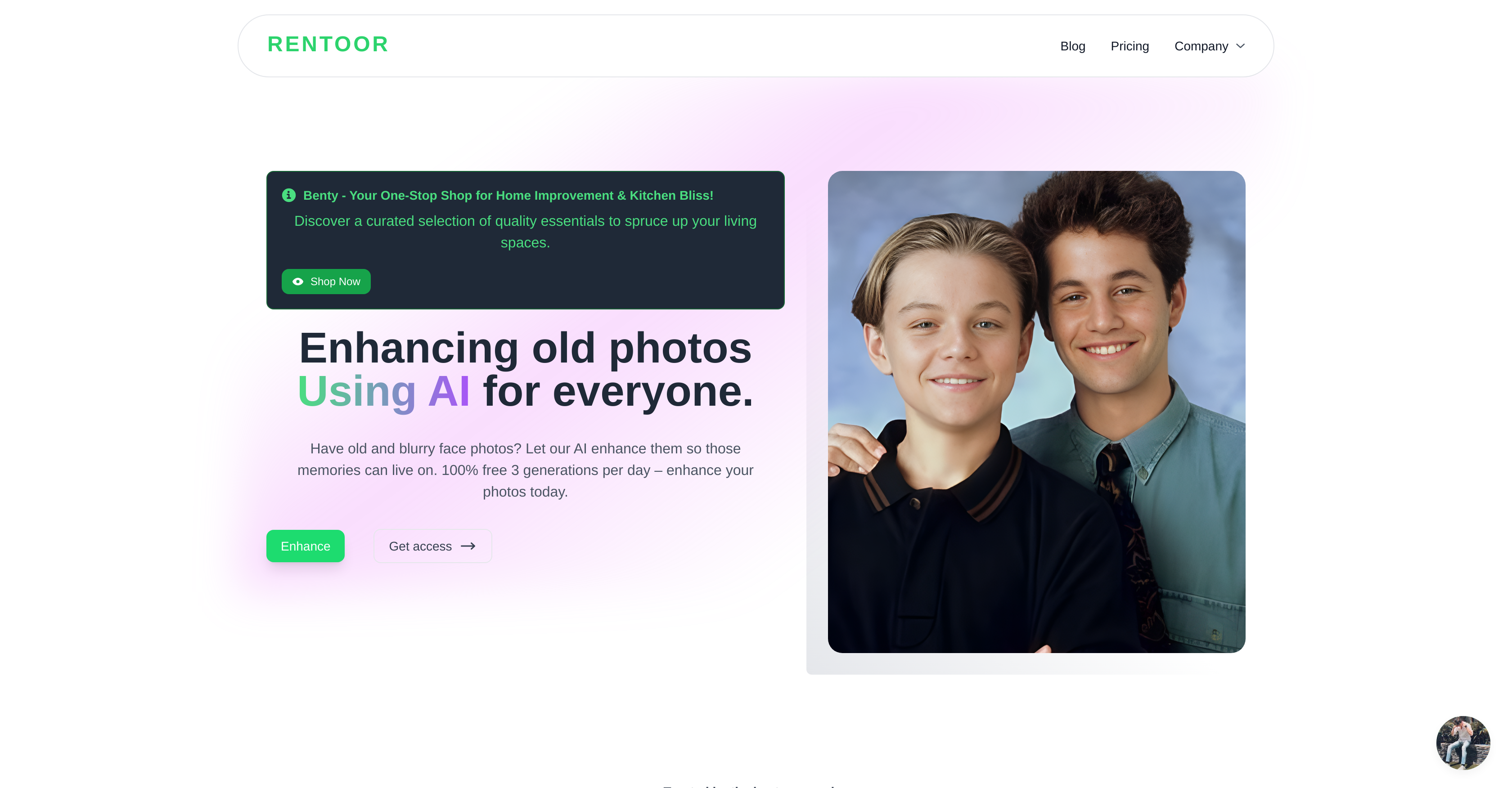 Rentoor - Screenshot showing the interface and features of this AI tool