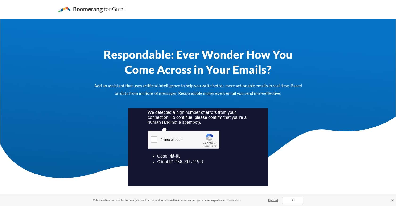 Respondable - Screenshot showing the interface and features of this AI tool