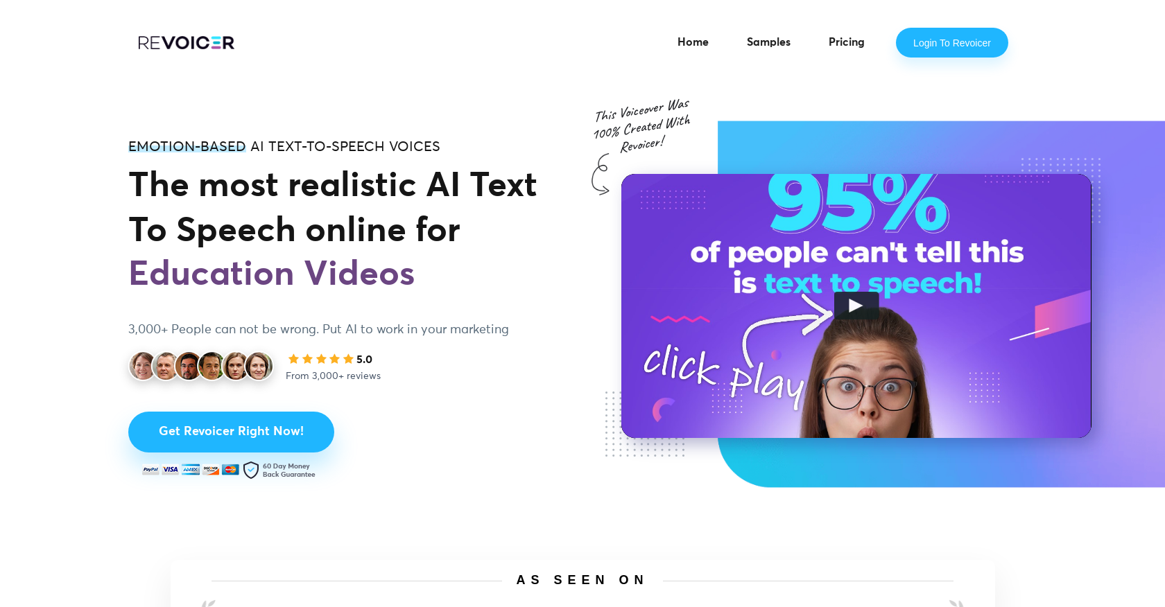 Revoicer - Screenshot showing the interface and features of this AI tool