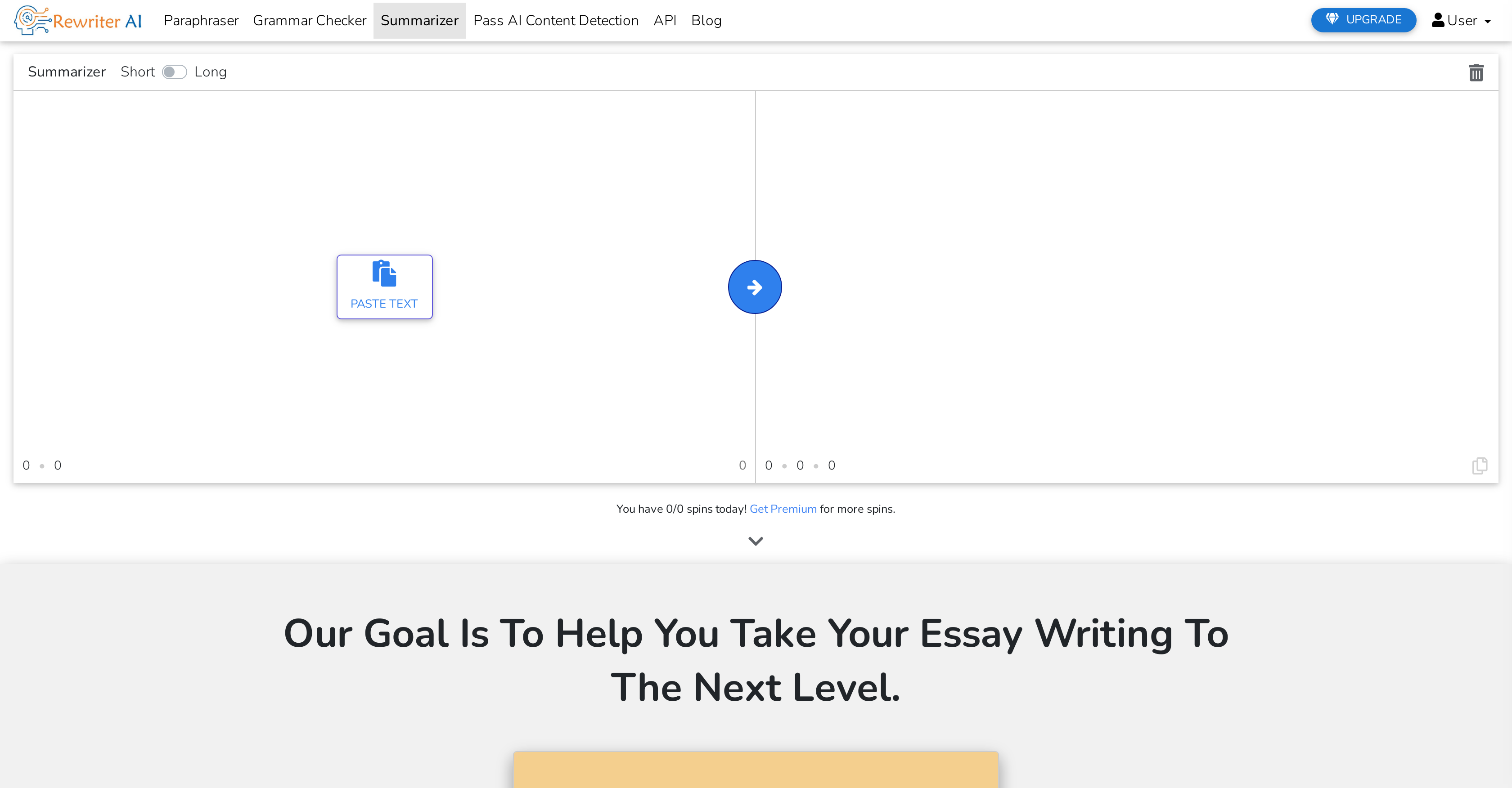 Rewriter AI - Screenshot showing the interface and features of this AI tool