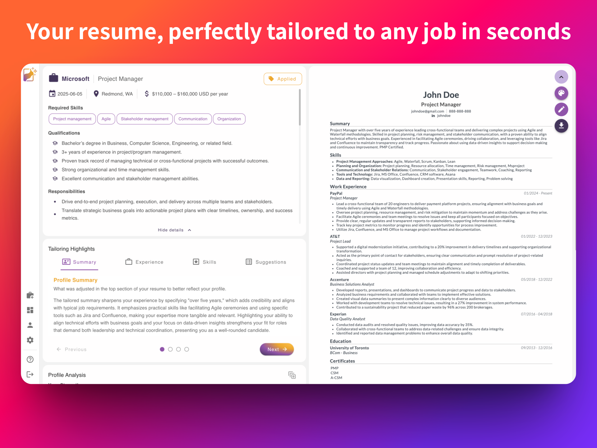 Reztune - Screenshot showing the interface and features of this AI tool