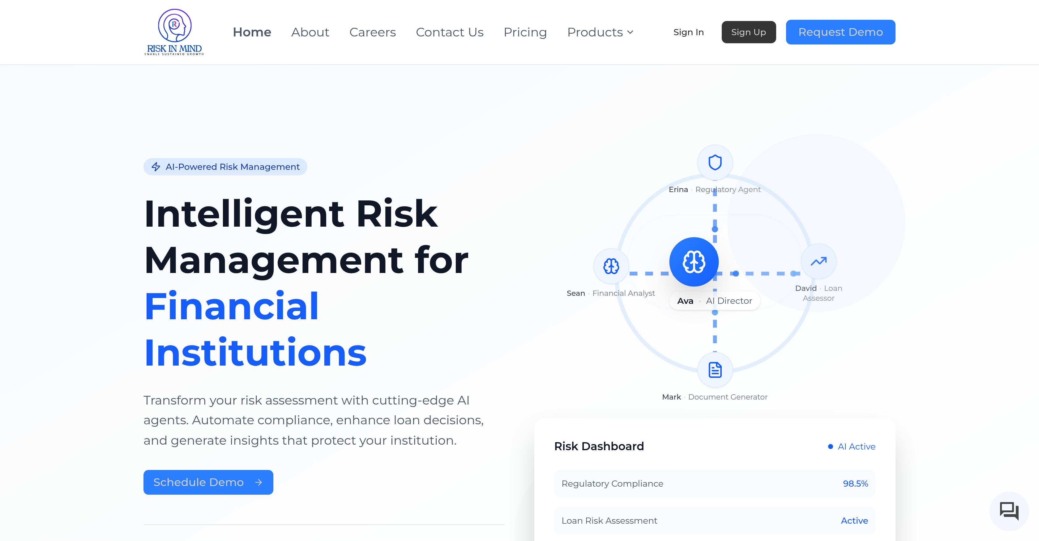 RiskInMind AI - Screenshot showing the interface and features of this AI tool