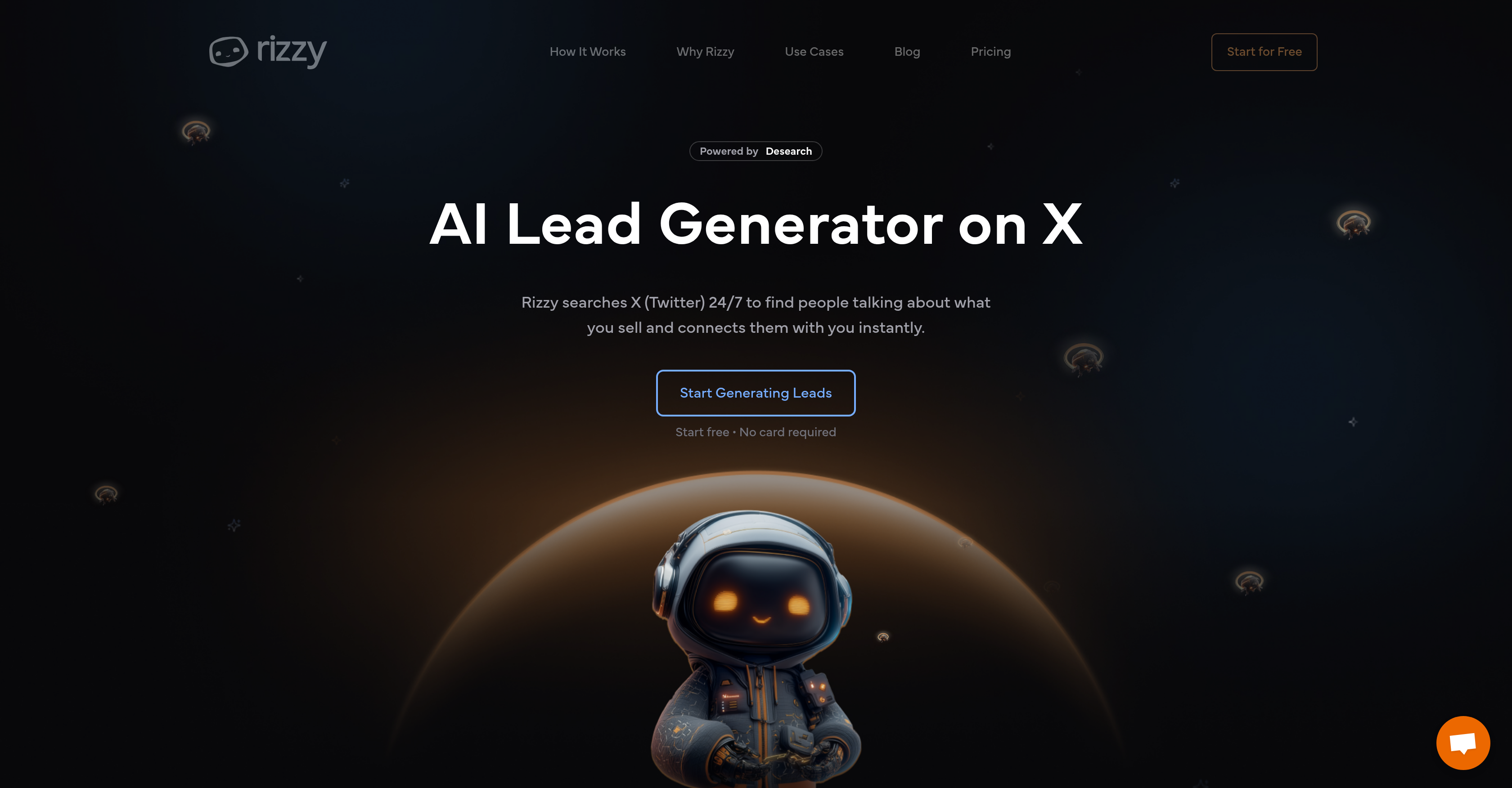 Rizzy - AI Lead Generator - Screenshot showing the interface and features of this AI tool