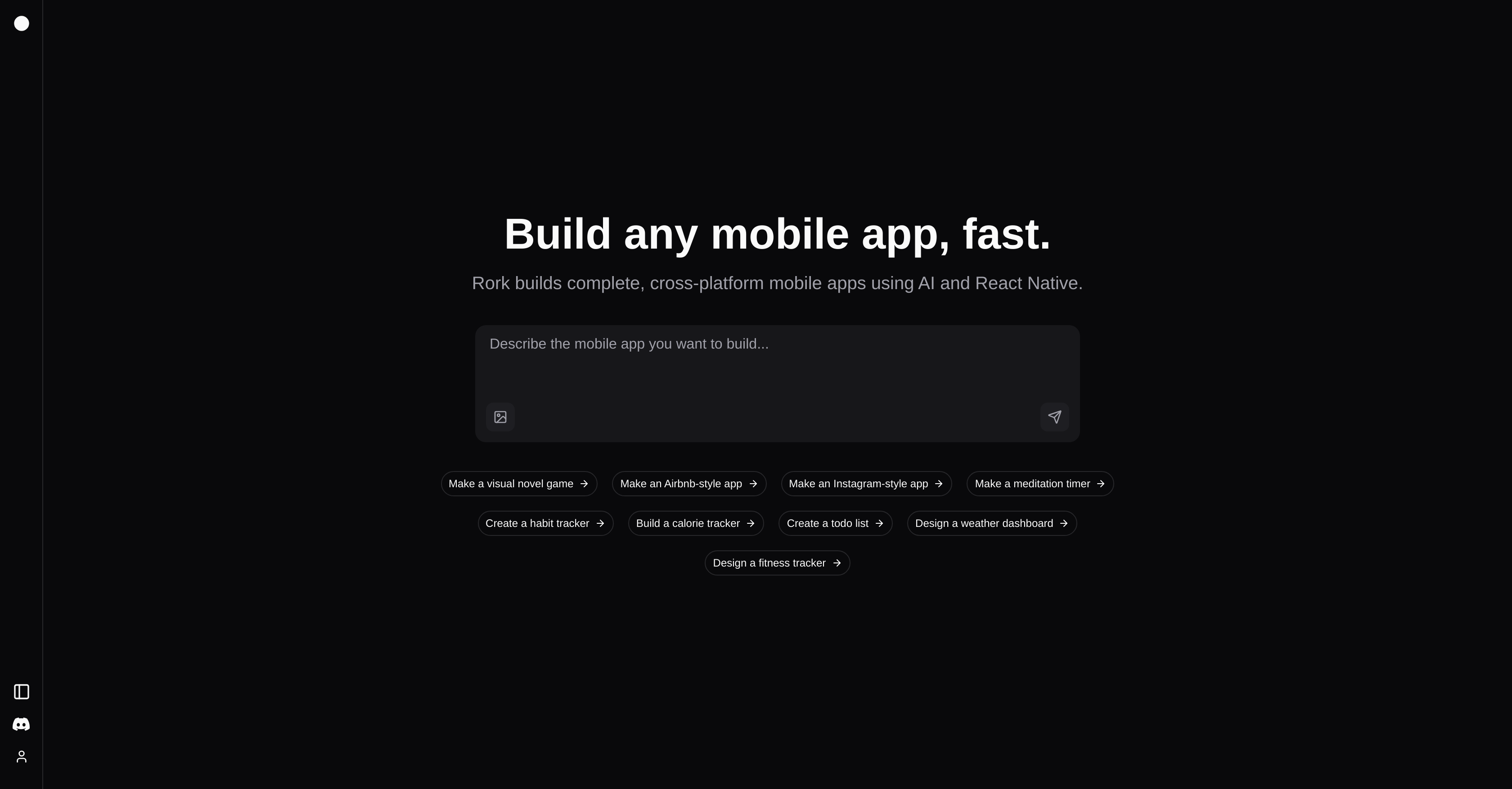 Rork - Screenshot showing the interface and features of this AI tool