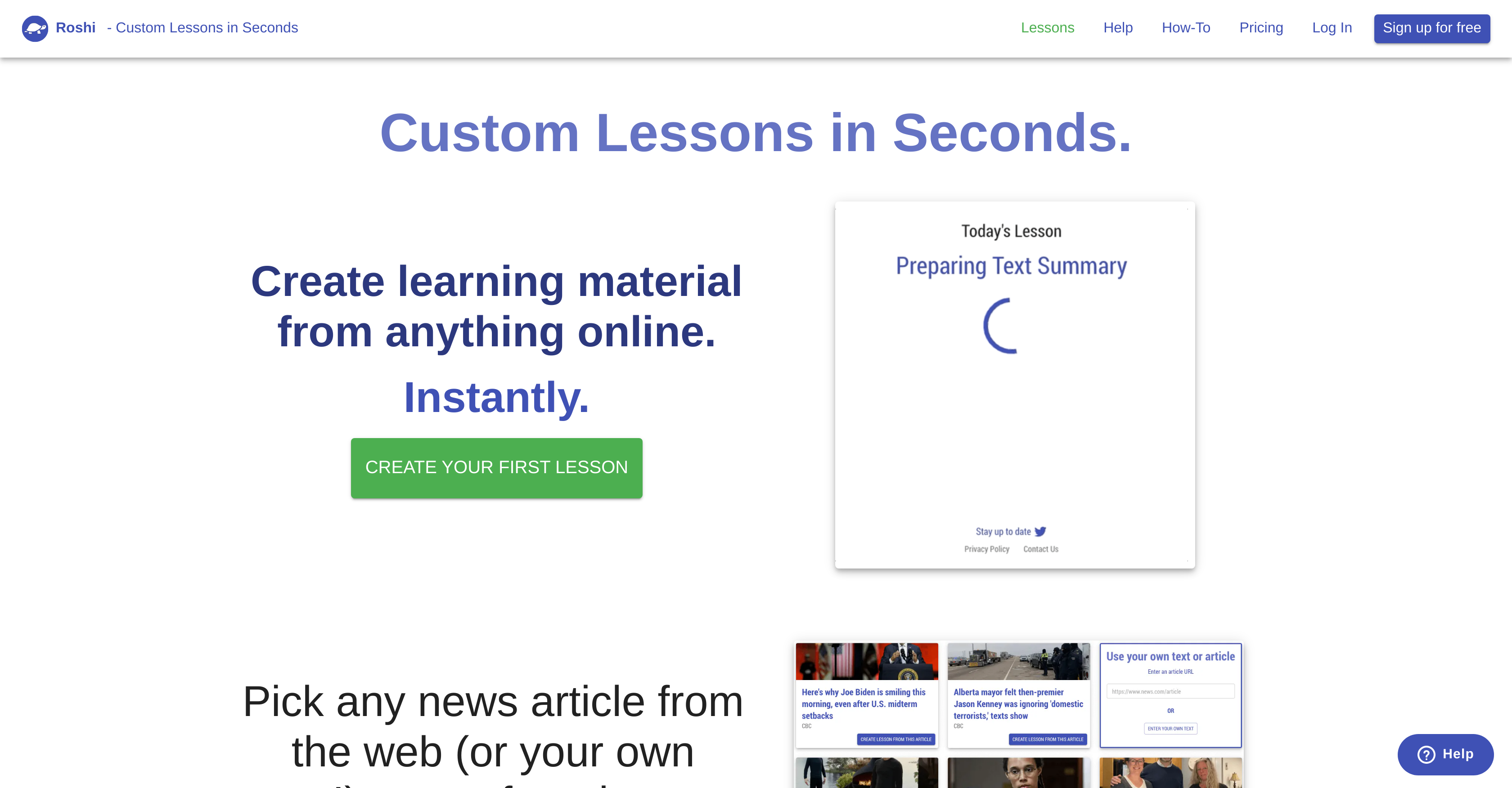 Roshi AI - Screenshot showing the interface and features of this AI tool