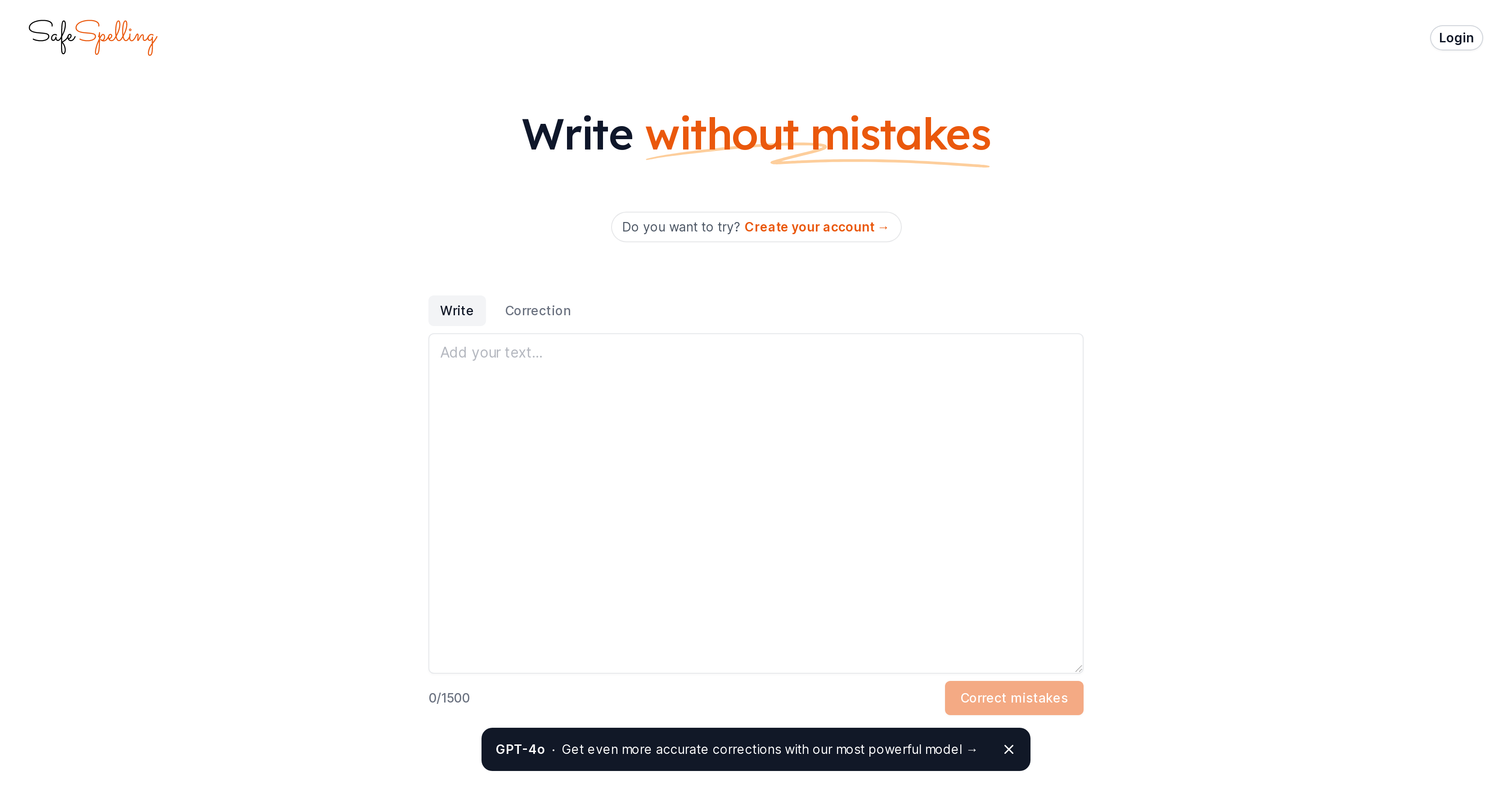 SafeSpelling - Screenshot showing the interface and features of this AI tool