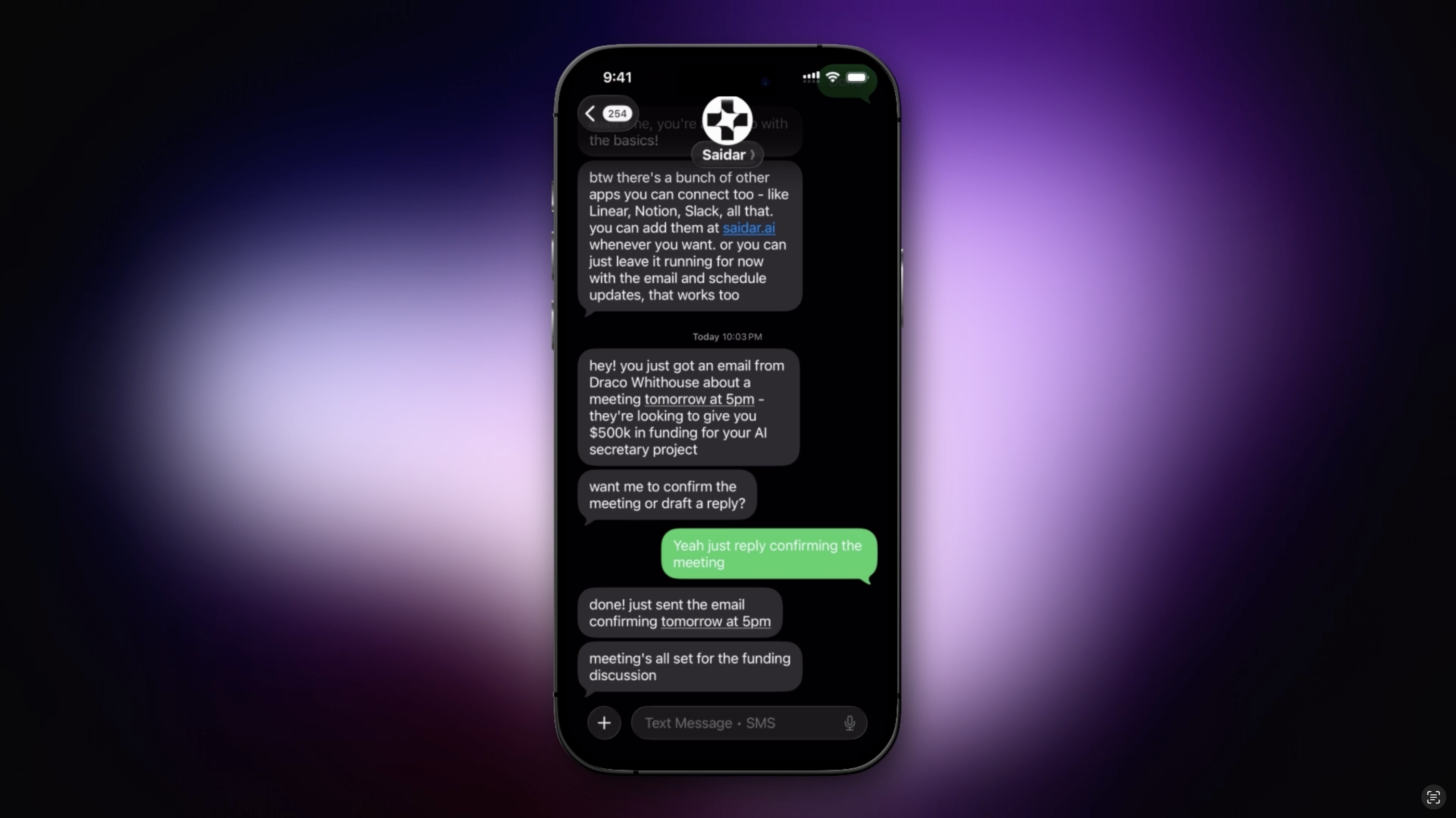 Saidar3 - Screenshot showing the interface and features of this AI tool