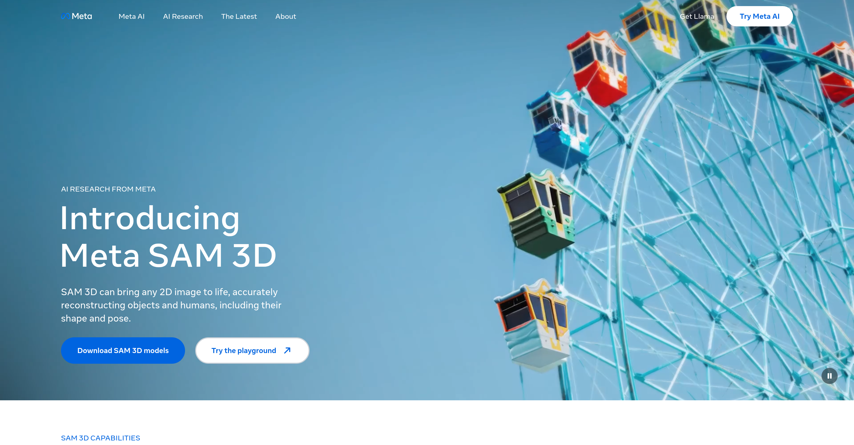 SAM 3D by Meta - Screenshot showing the interface and features of this AI tool