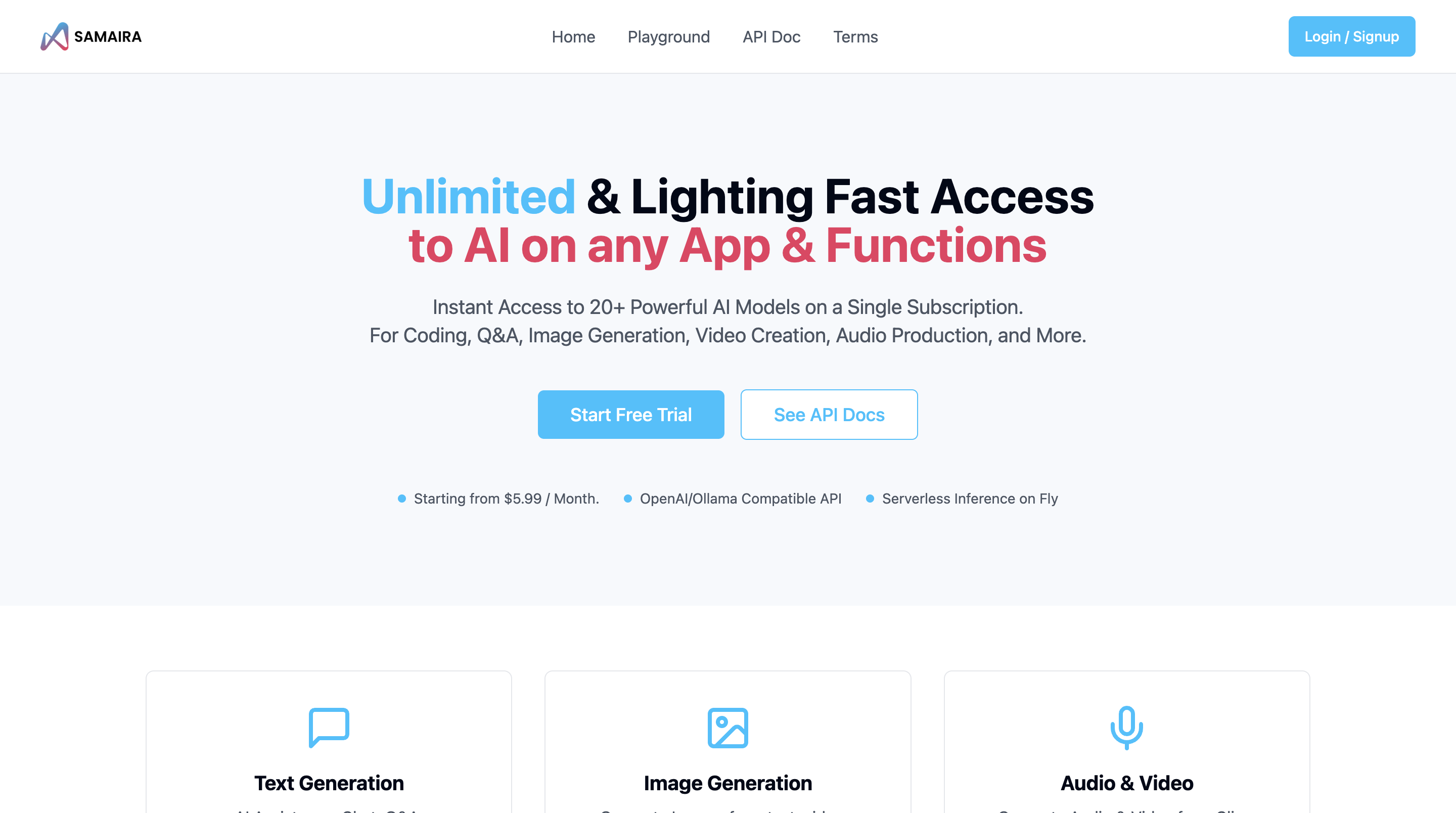 Samaira AI - Screenshot showing the interface and features of this AI tool