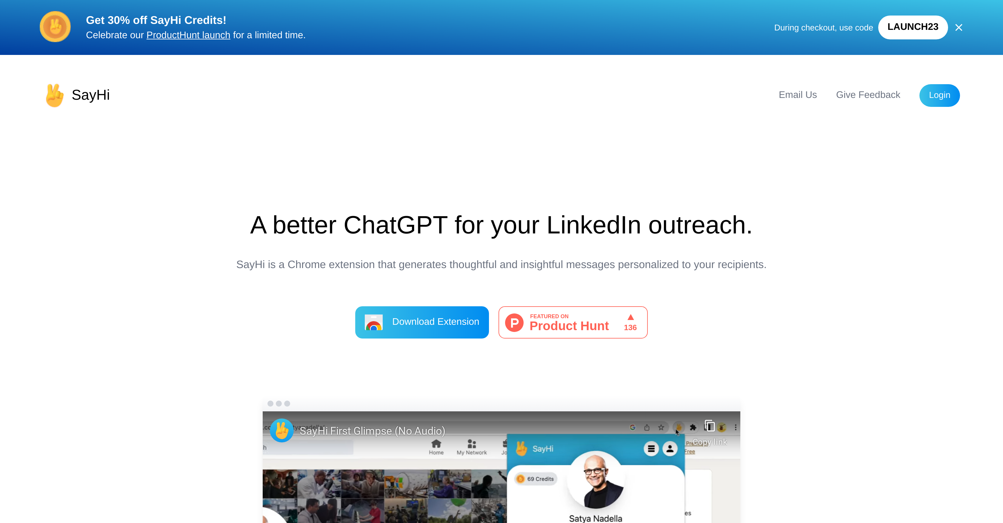 SayHi - Screenshot showing the interface and features of this AI tool