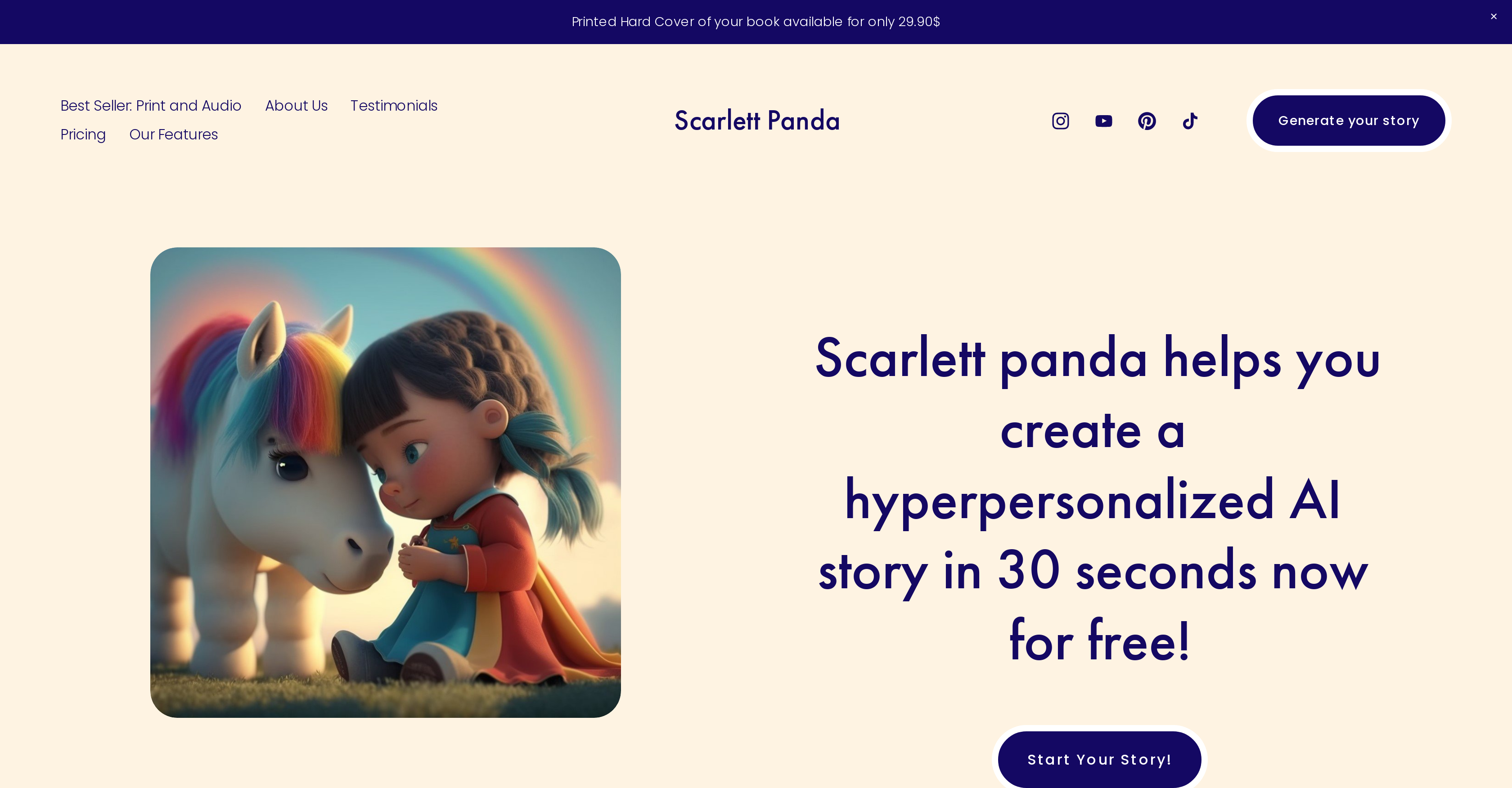 Scarlettpanda - Screenshot showing the interface and features of this AI tool
