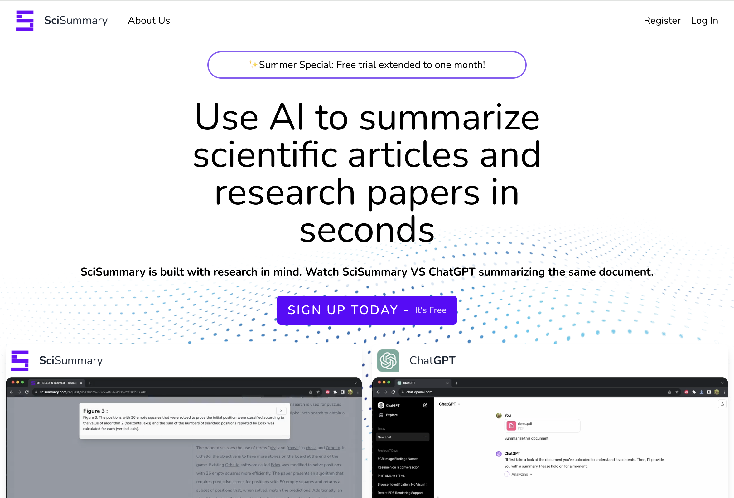 Scisummaryv1.4.0 - Screenshot showing the interface and features of this AI tool
