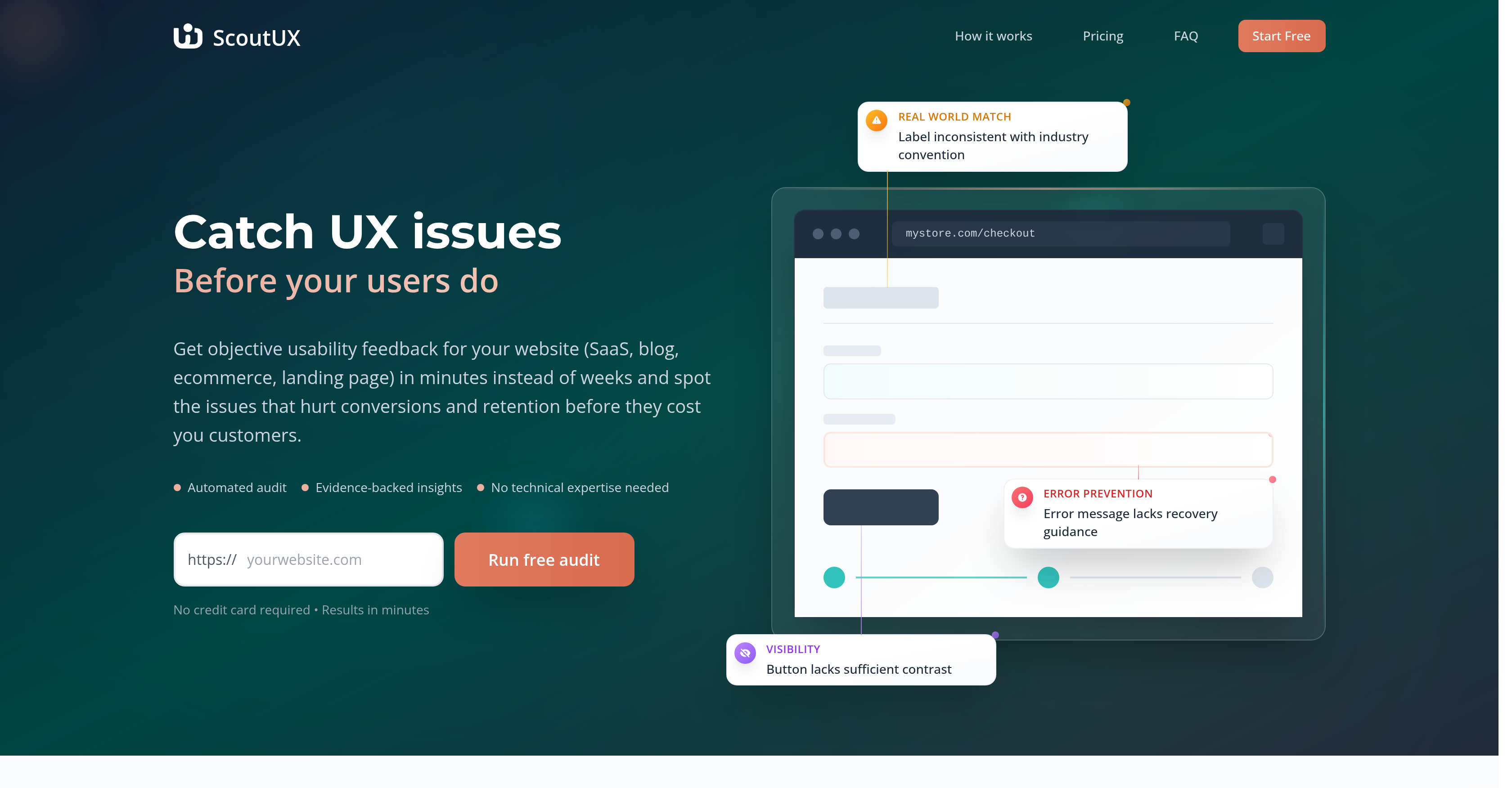 ScoutUX - Screenshot showing the interface and features of this AI tool