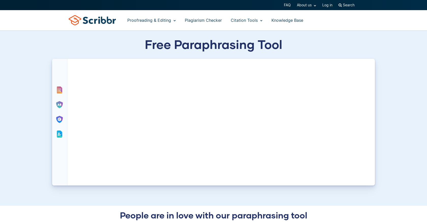 Scribbr - Screenshot showing the interface and features of this AI tool