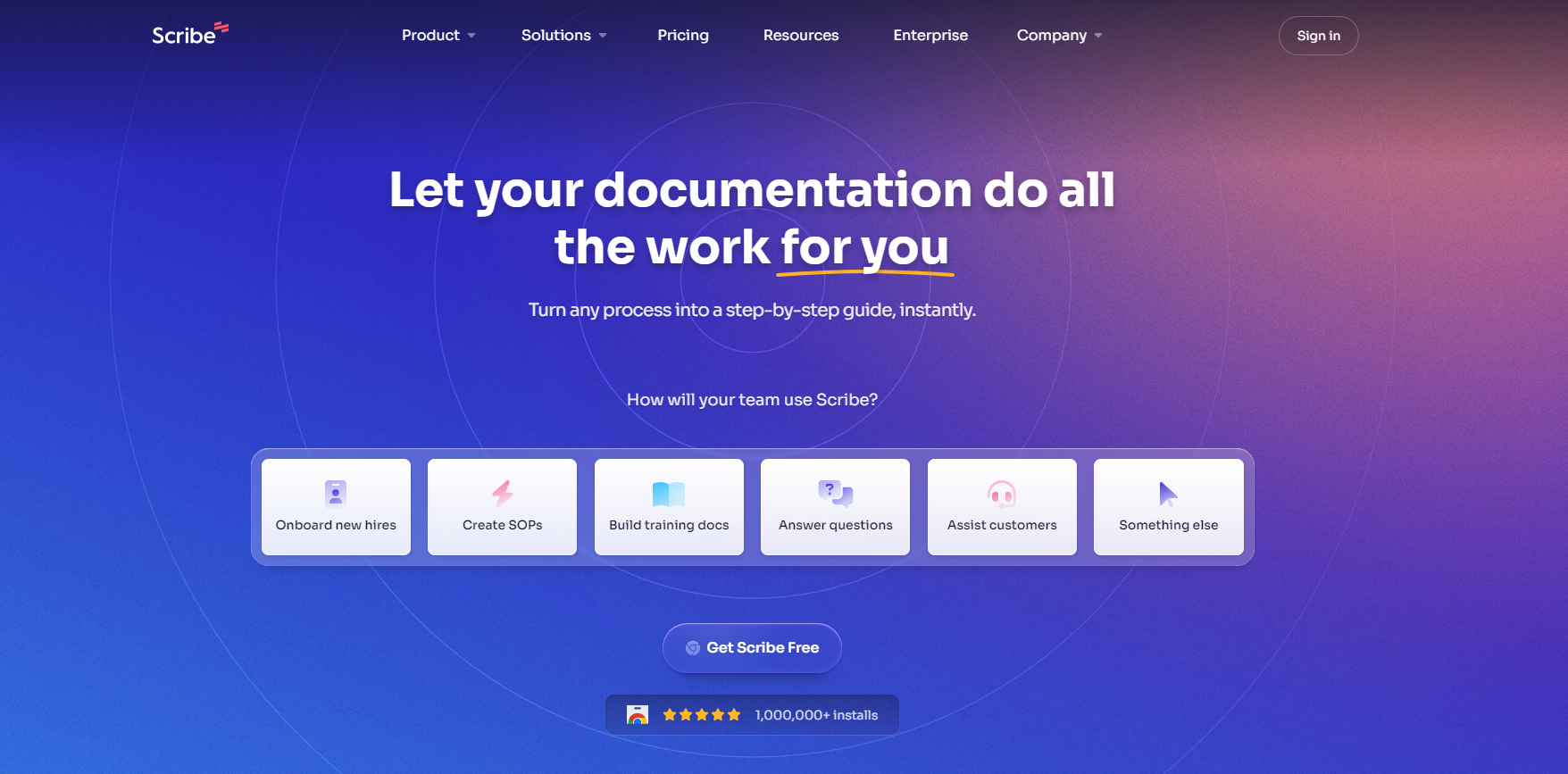 Scribe - Screenshot showing the interface and features of this AI tool