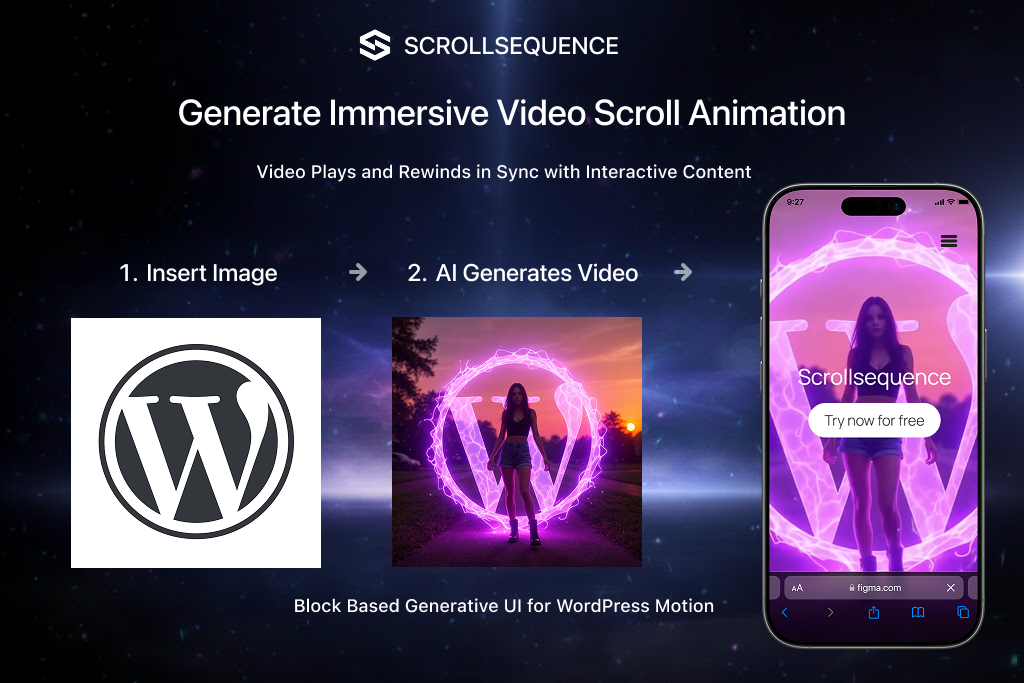Scrollsequence - Screenshot showing the interface and features of this AI tool