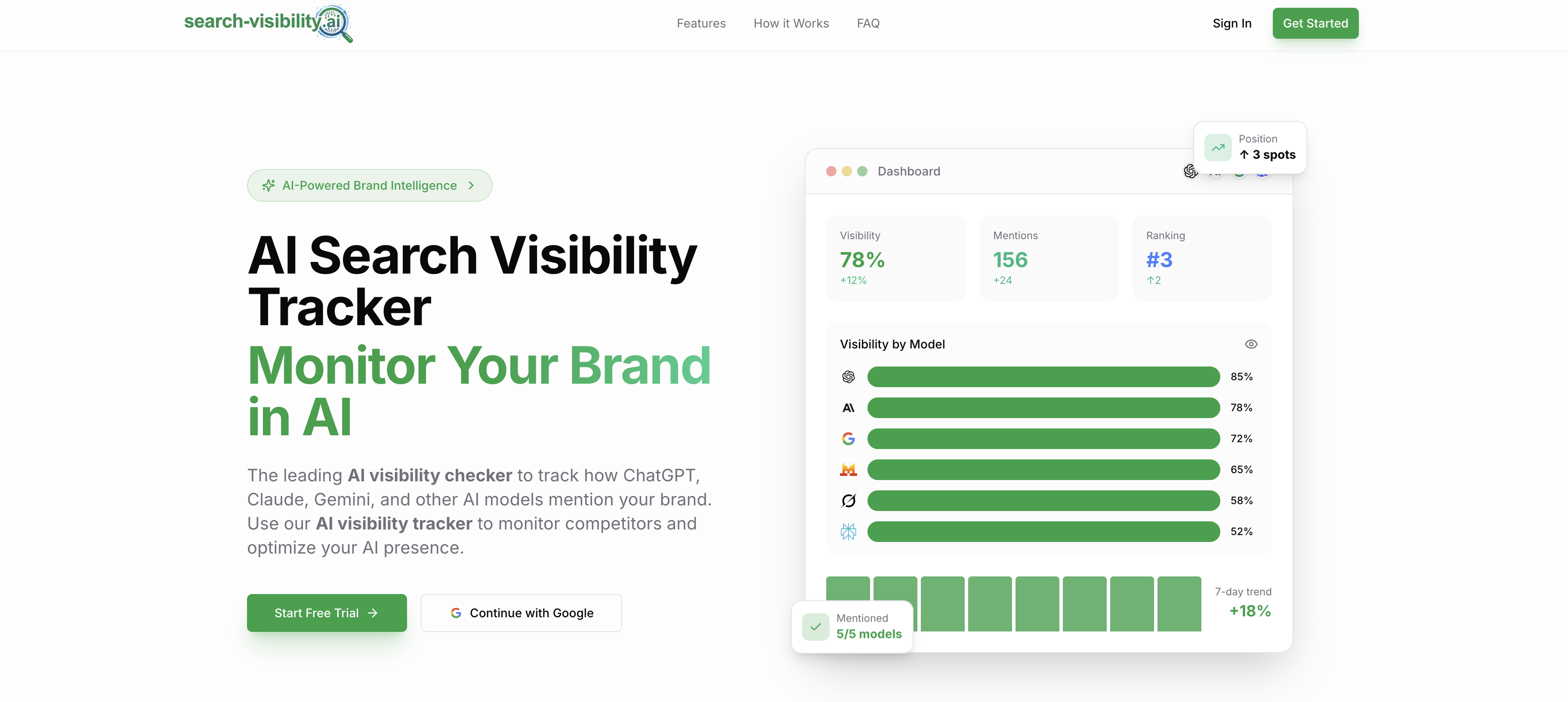 Search-Visibility.AI - Screenshot showing the interface and features of this AI tool