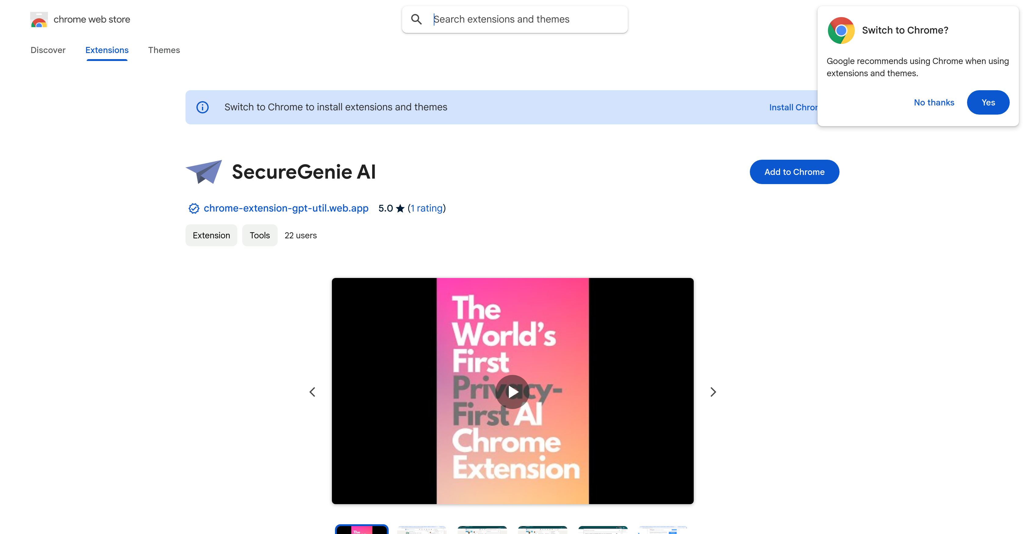 SecureGenie AI - Screenshot showing the interface and features of this AI tool