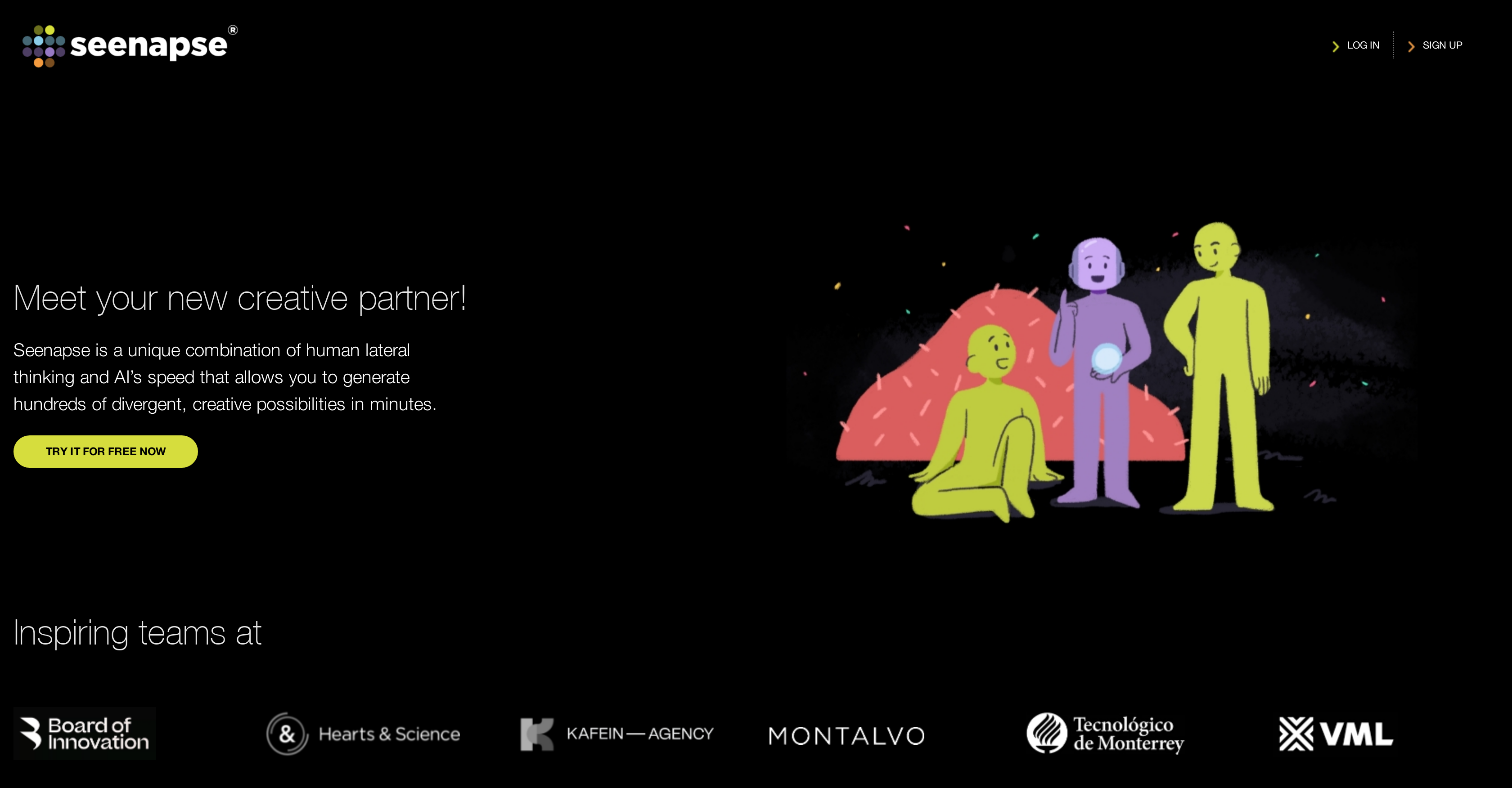 Seenapse - Screenshot showing the interface and features of this AI tool