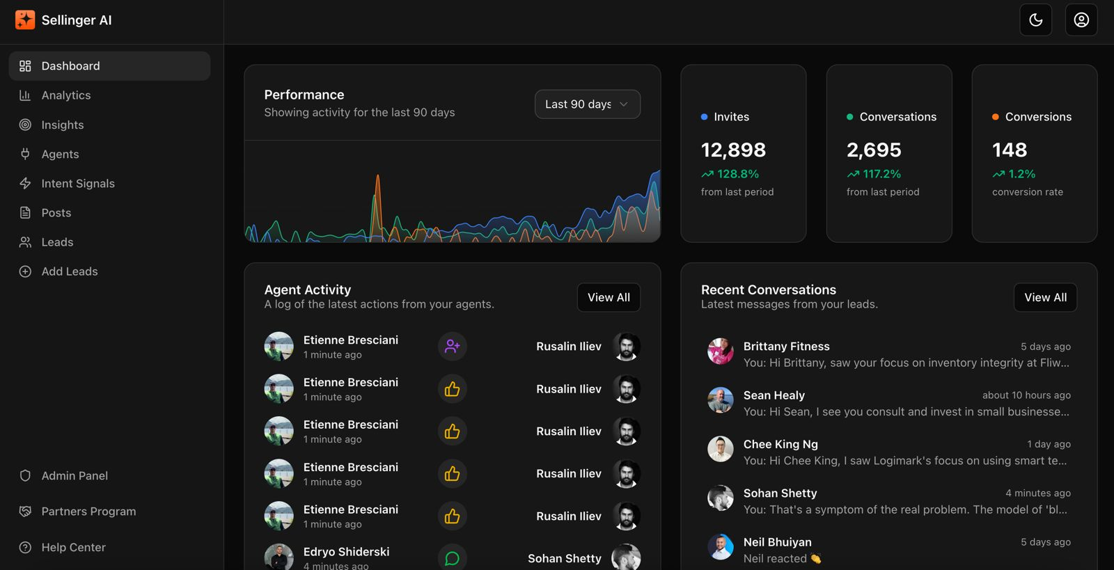 Sellinger AI - Screenshot showing the interface and features of this AI tool