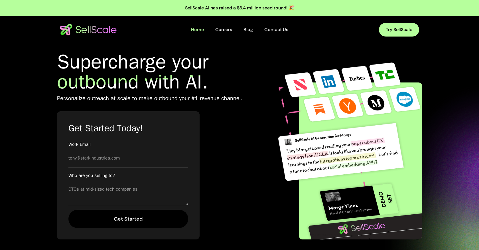 SellScale - Screenshot showing the interface and features of this AI tool