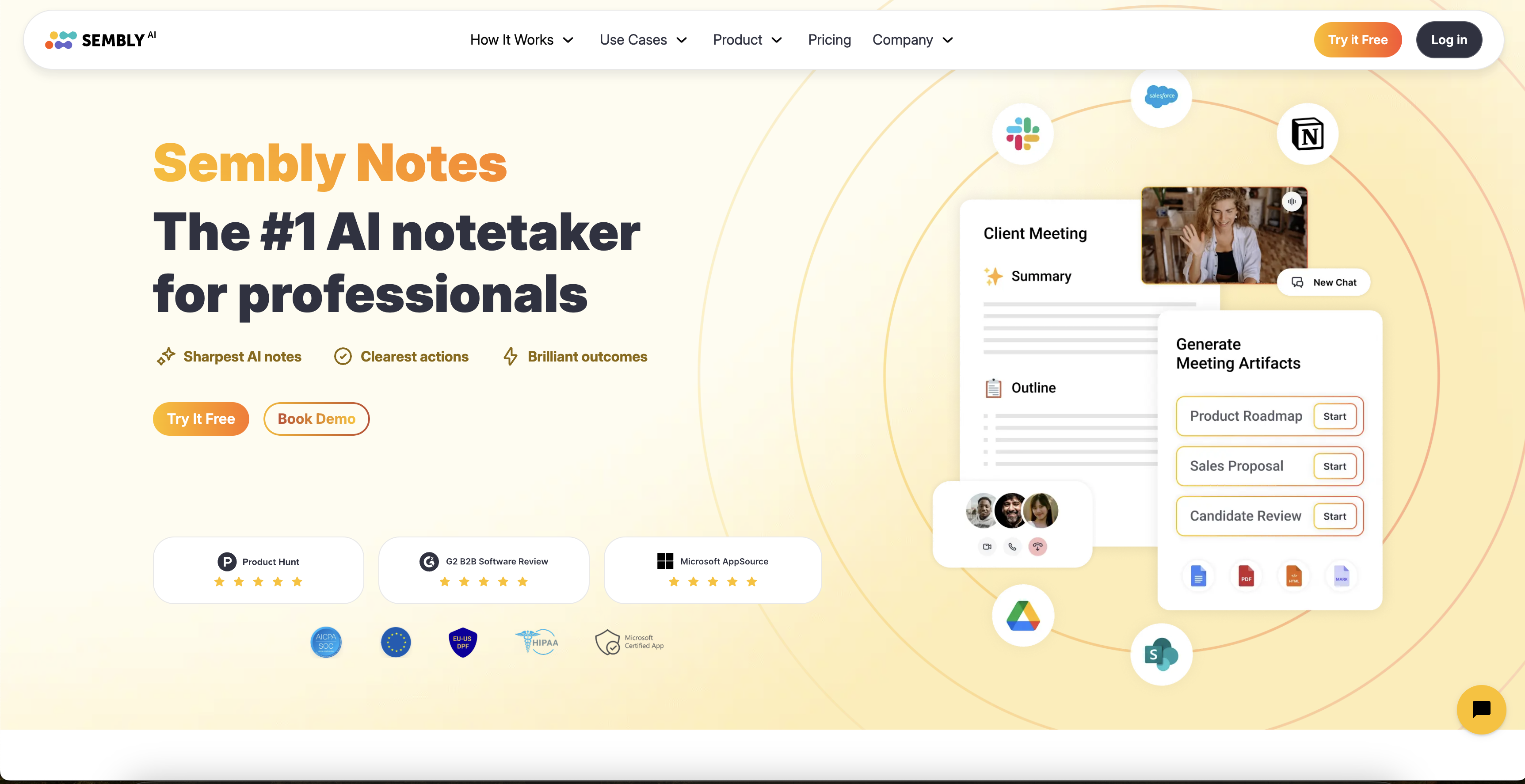 Sembly AI - Screenshot showing the interface and features of this AI tool