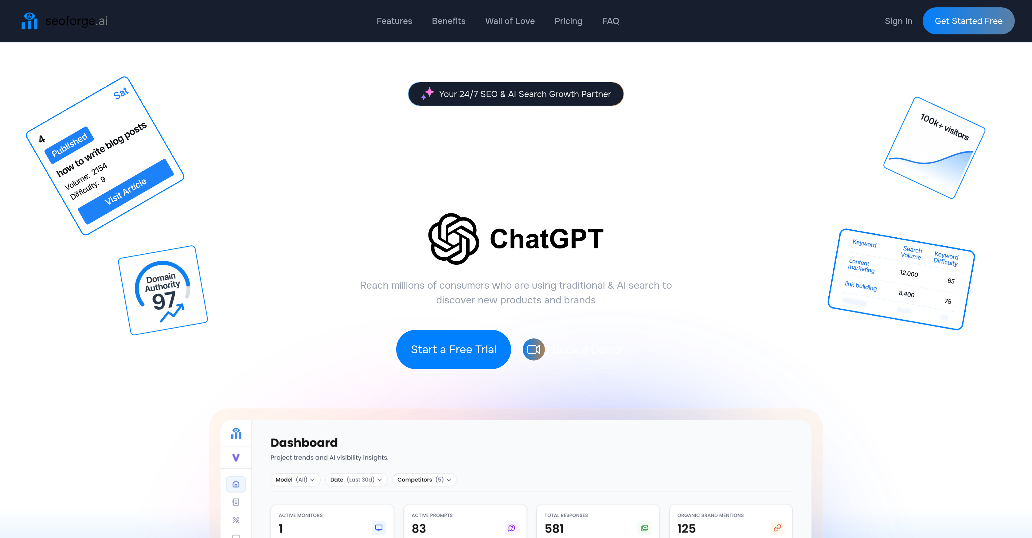 SEOForge.ai - Screenshot showing the interface and features of this AI tool